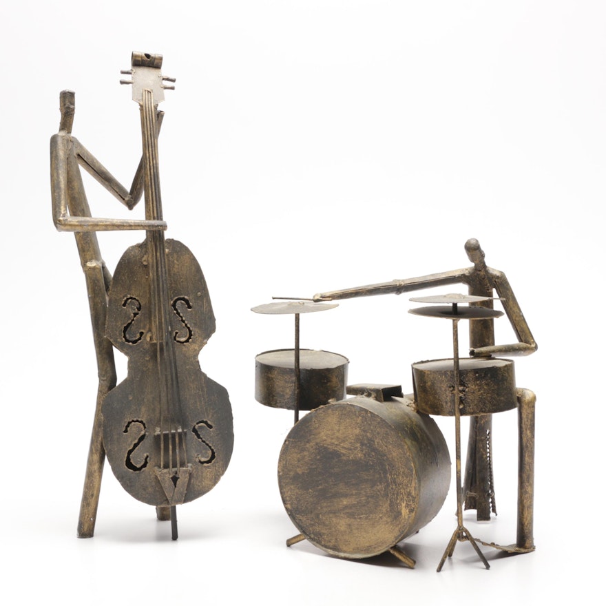 Metal Tube Musician Figurine Sculptures by Z Gallerie