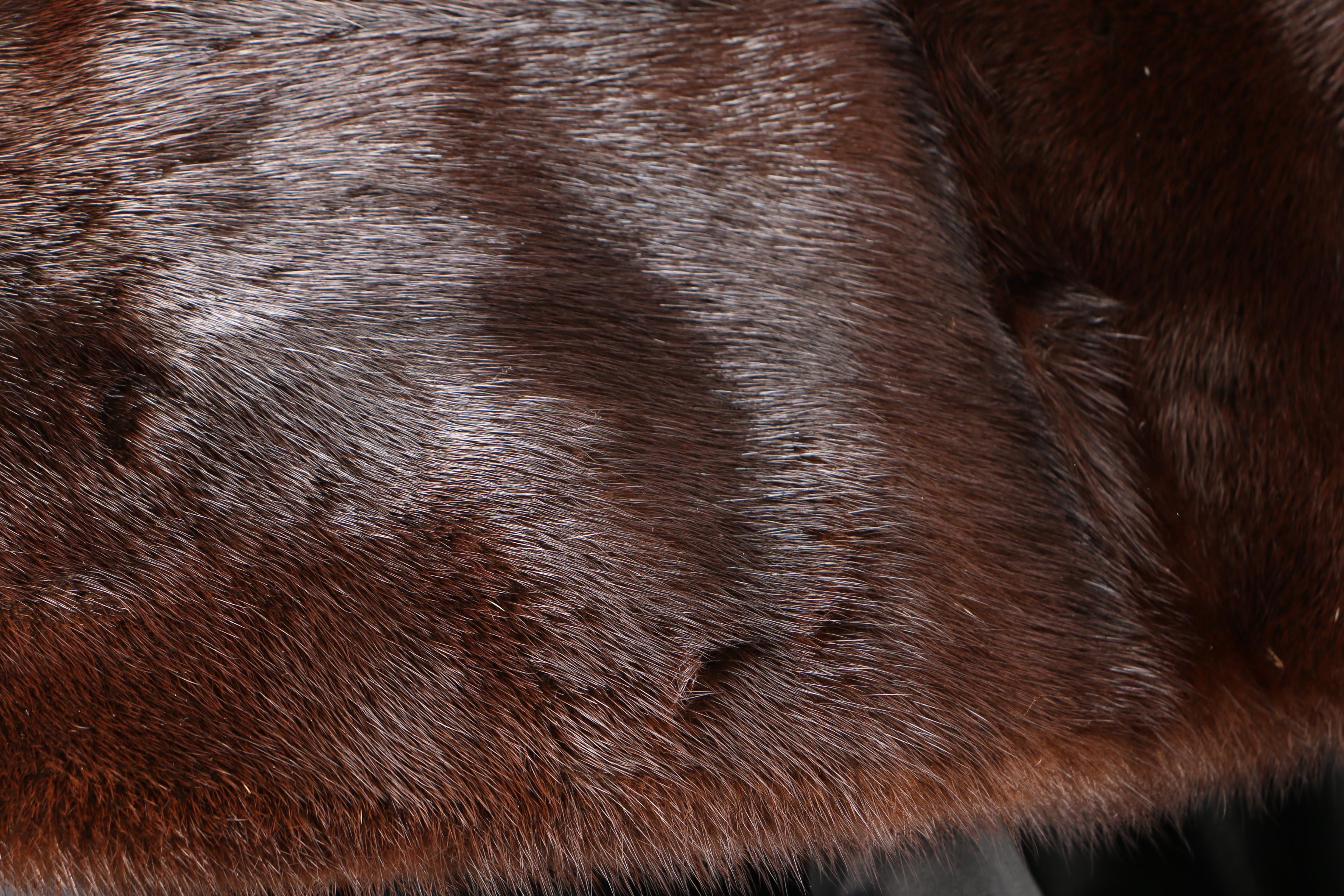 Women's Brehm Furs Mink Fur Open Front Jacket with Shawl Collar, Vintage