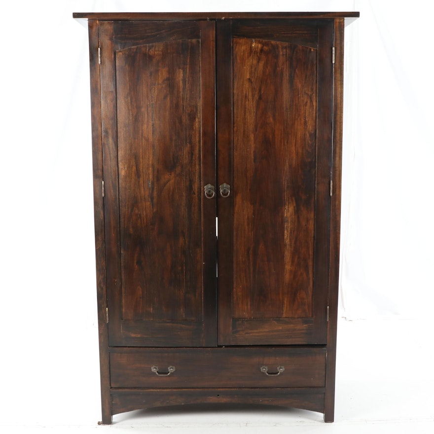 Mahogany Stained Wood Armoire, Late 20th Century