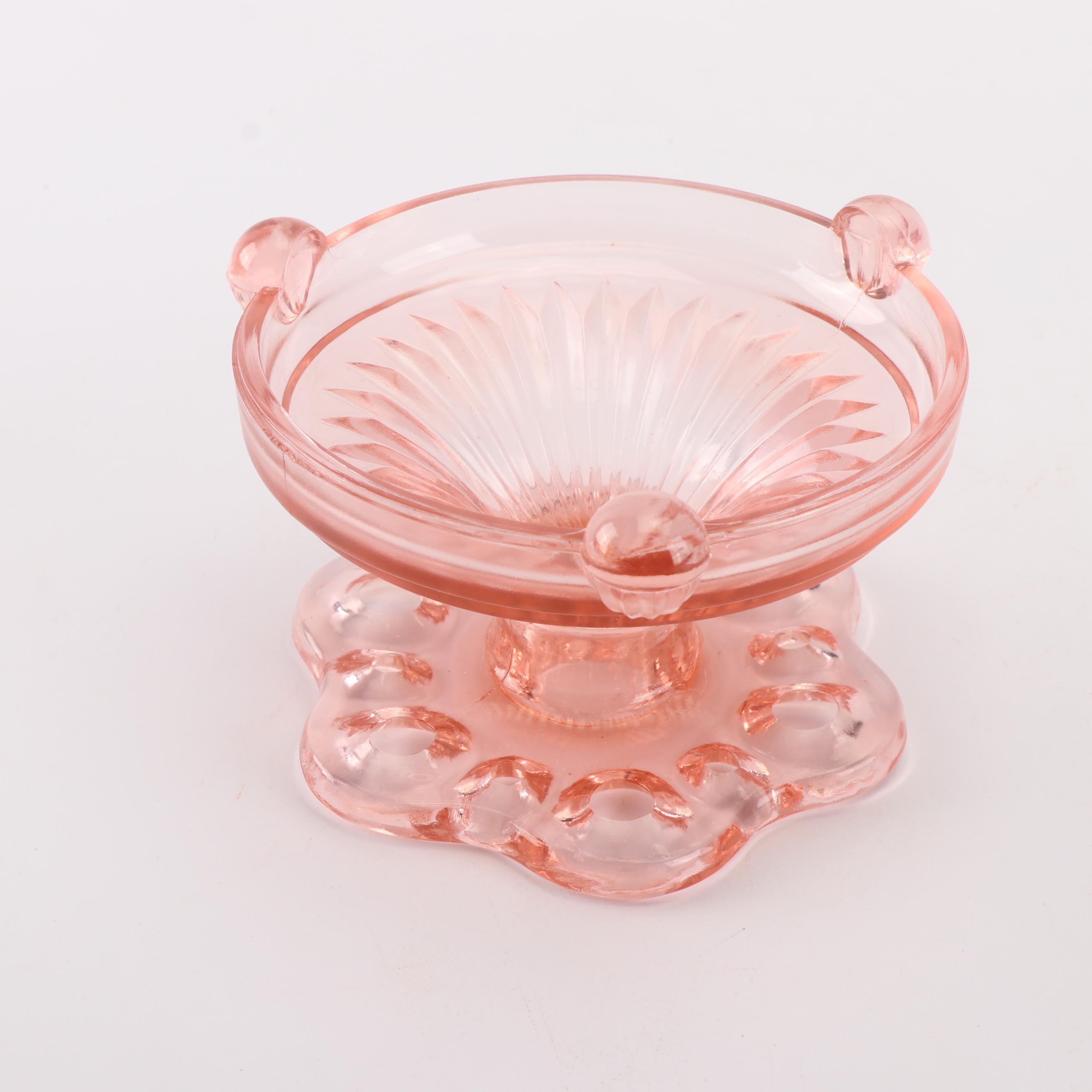 Vintage Anchor Hocking "Lace Edge Pink" Depression Glass Serveware