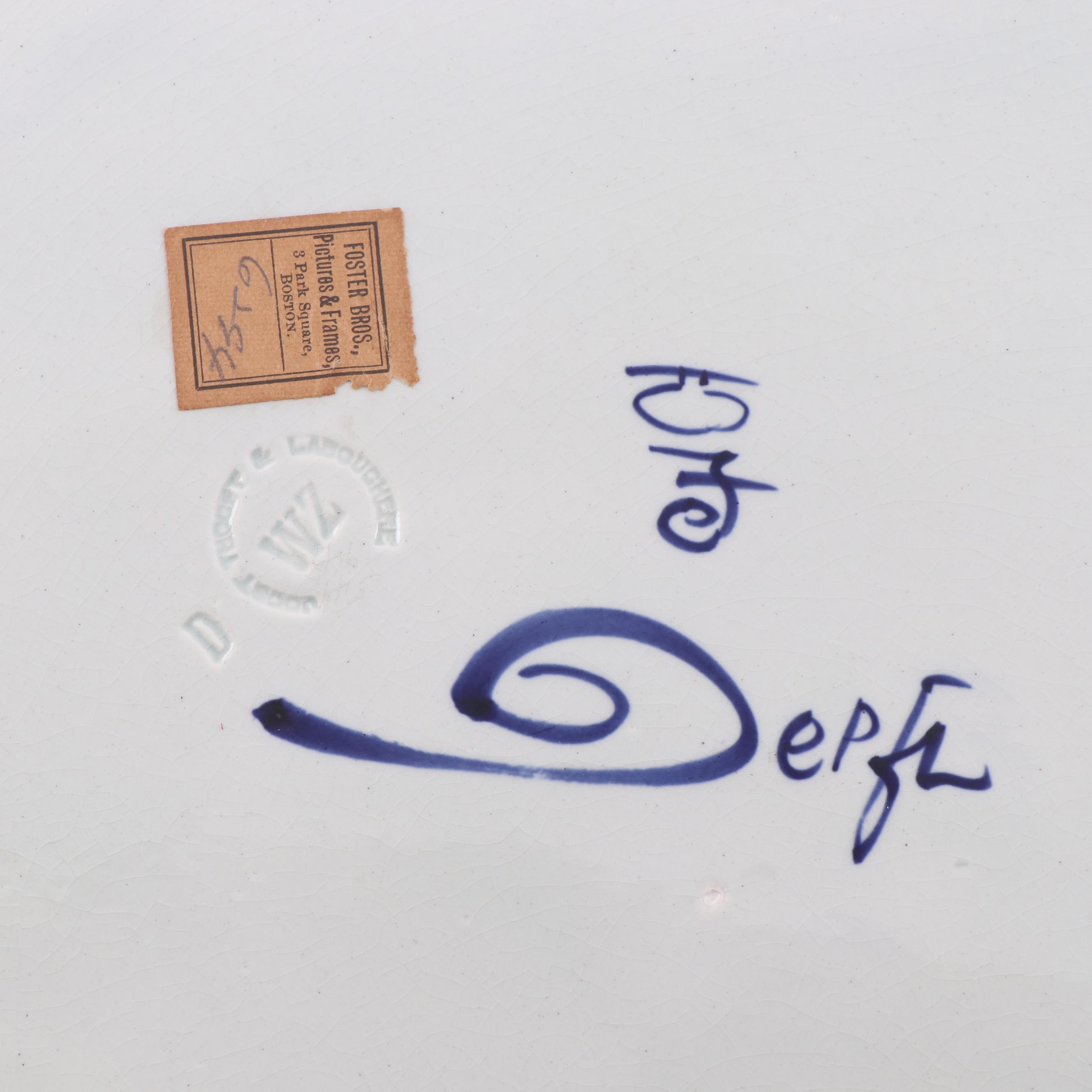 Joost Thooft Labouchere Large Delft Ceramic Tile Portrait after Rembrandt