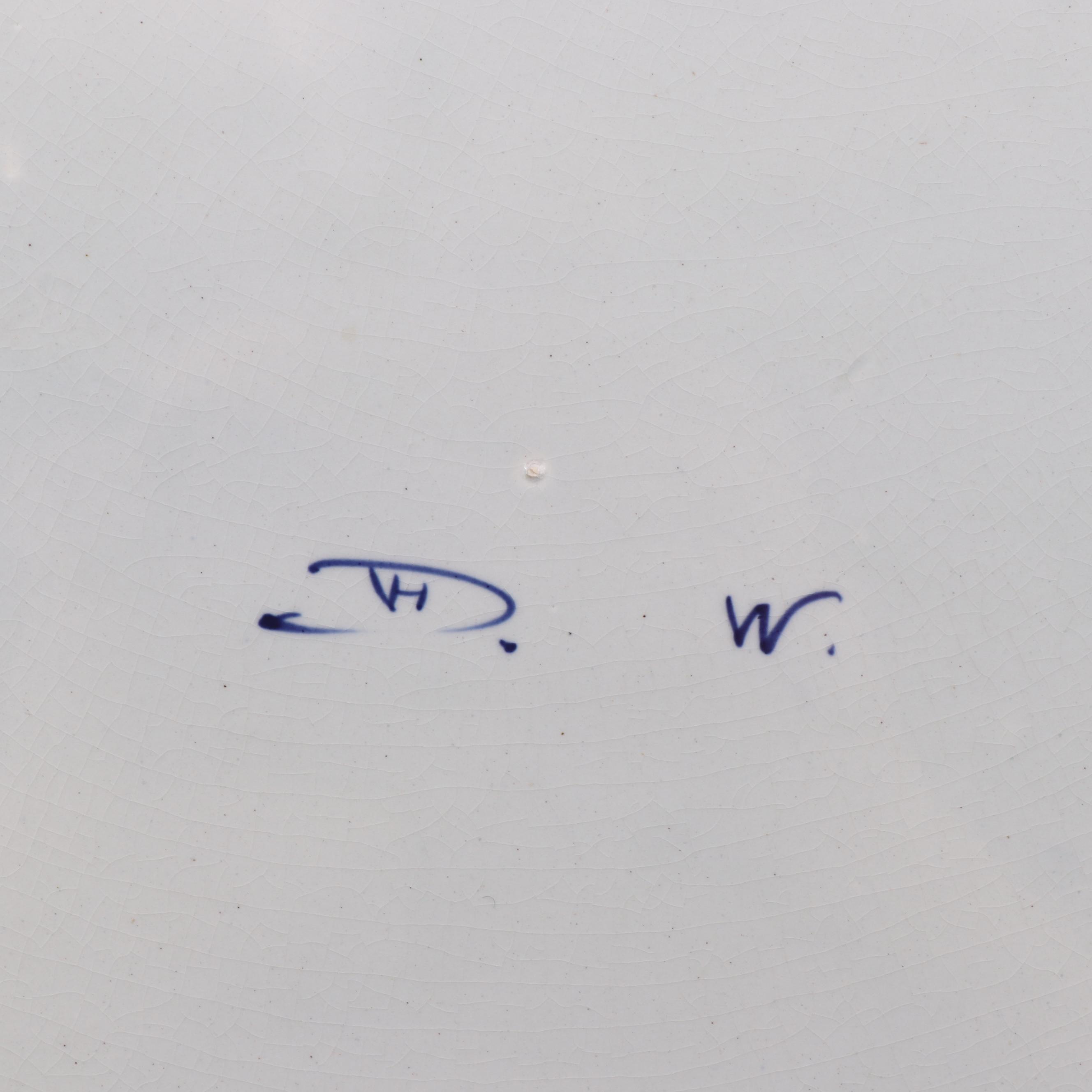 Joost Thooft Labouchere Large Delft Ceramic Tile Portrait after Rembrandt