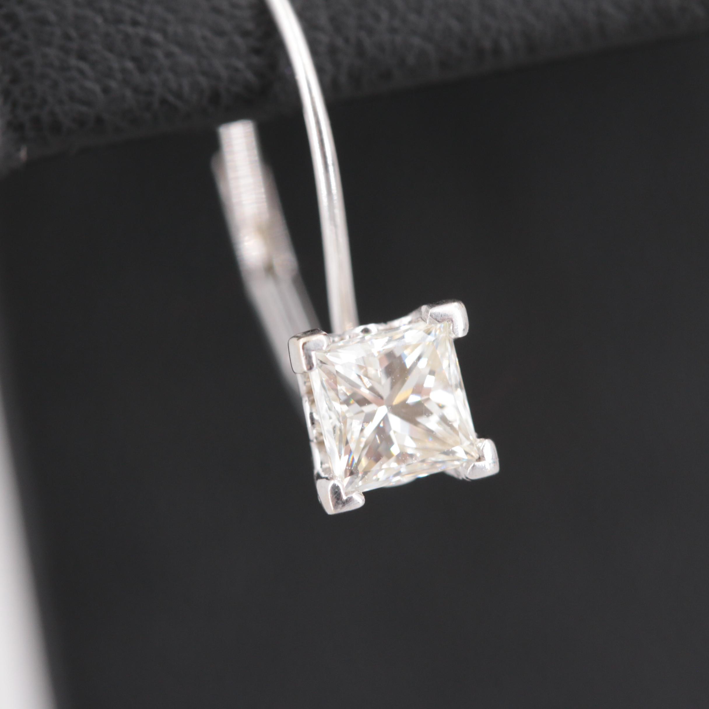 14K White Gold 1.00 CTW Diamond Earrings