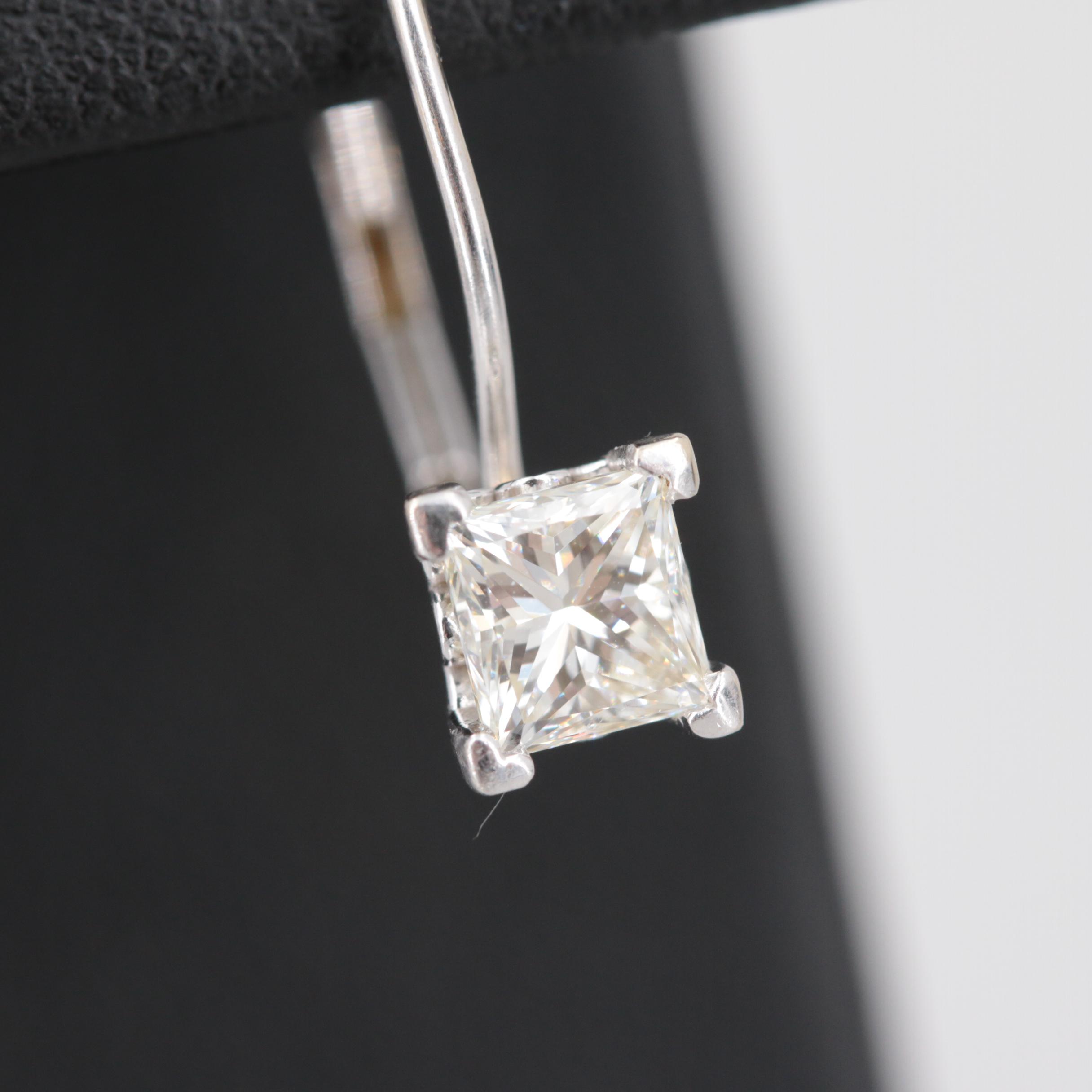 14K White Gold 1.00 CTW Diamond Earrings