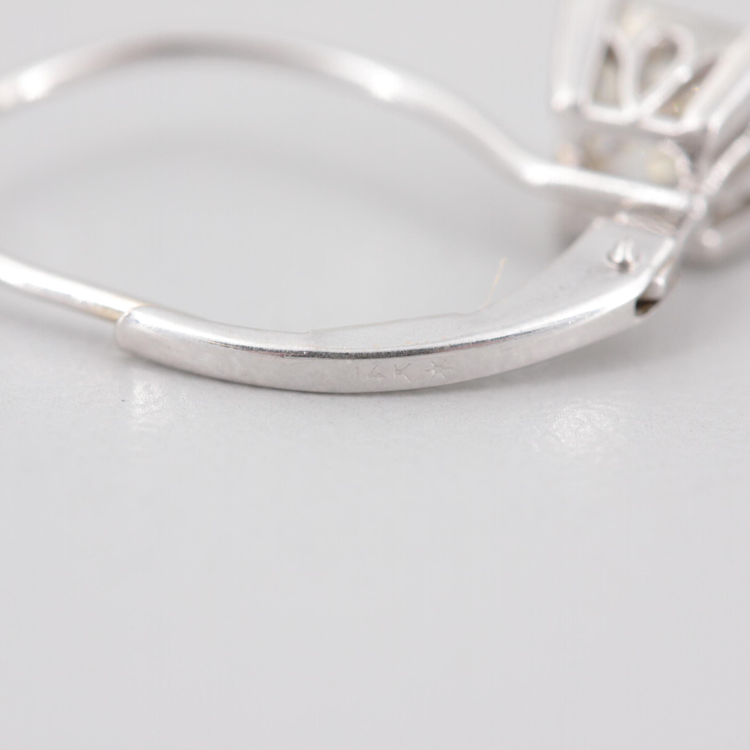 14K White Gold 1.00 CTW Diamond Earrings