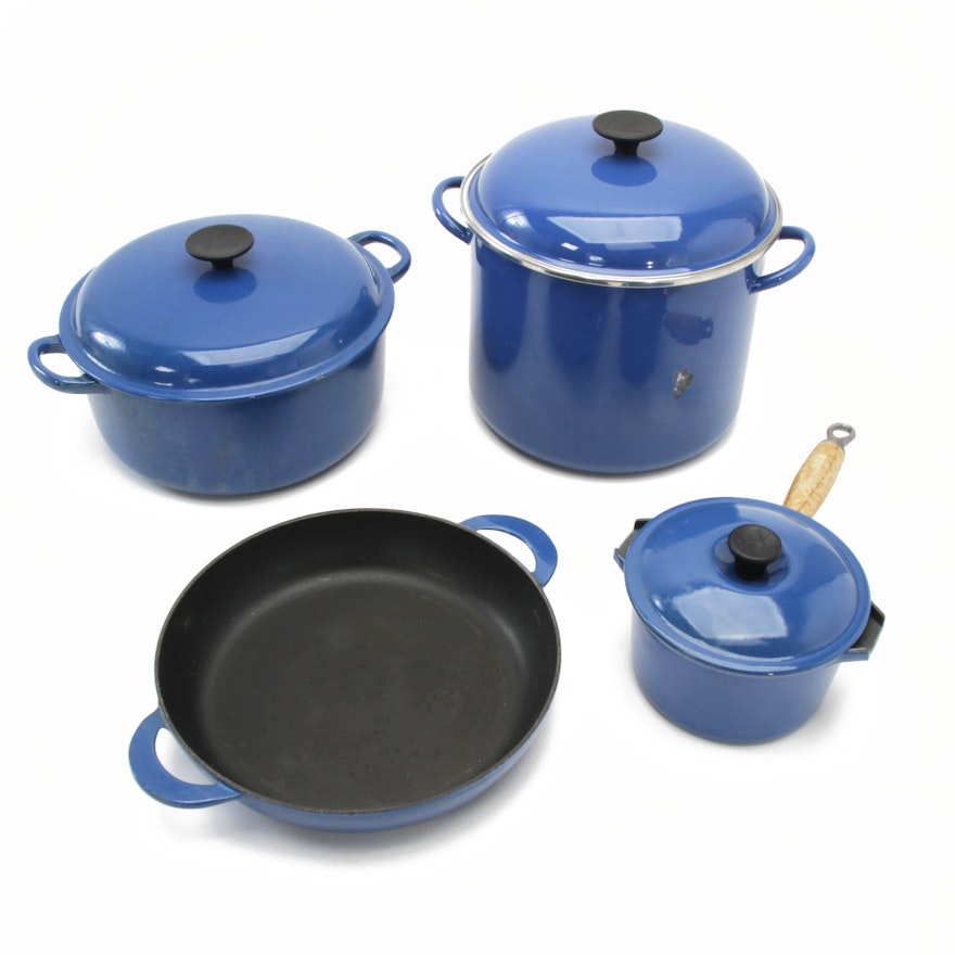 Le Creuset Blue Enameled Cast Iron Cookware