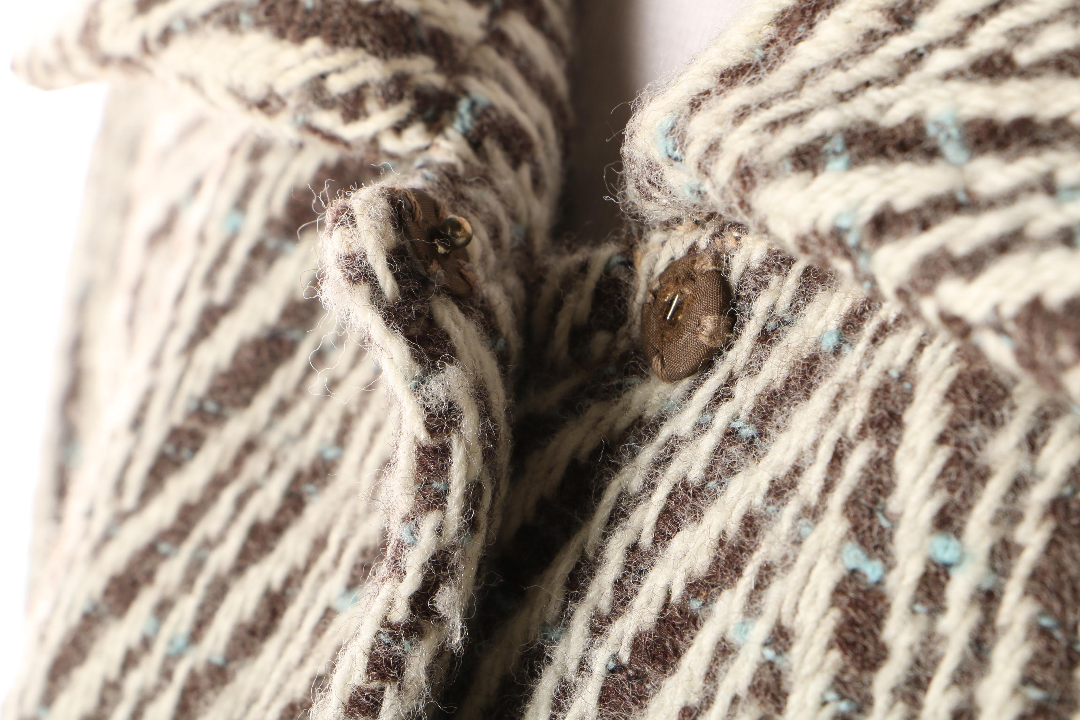 Women's Herringbone Knit Button-Front Coat, Vintage