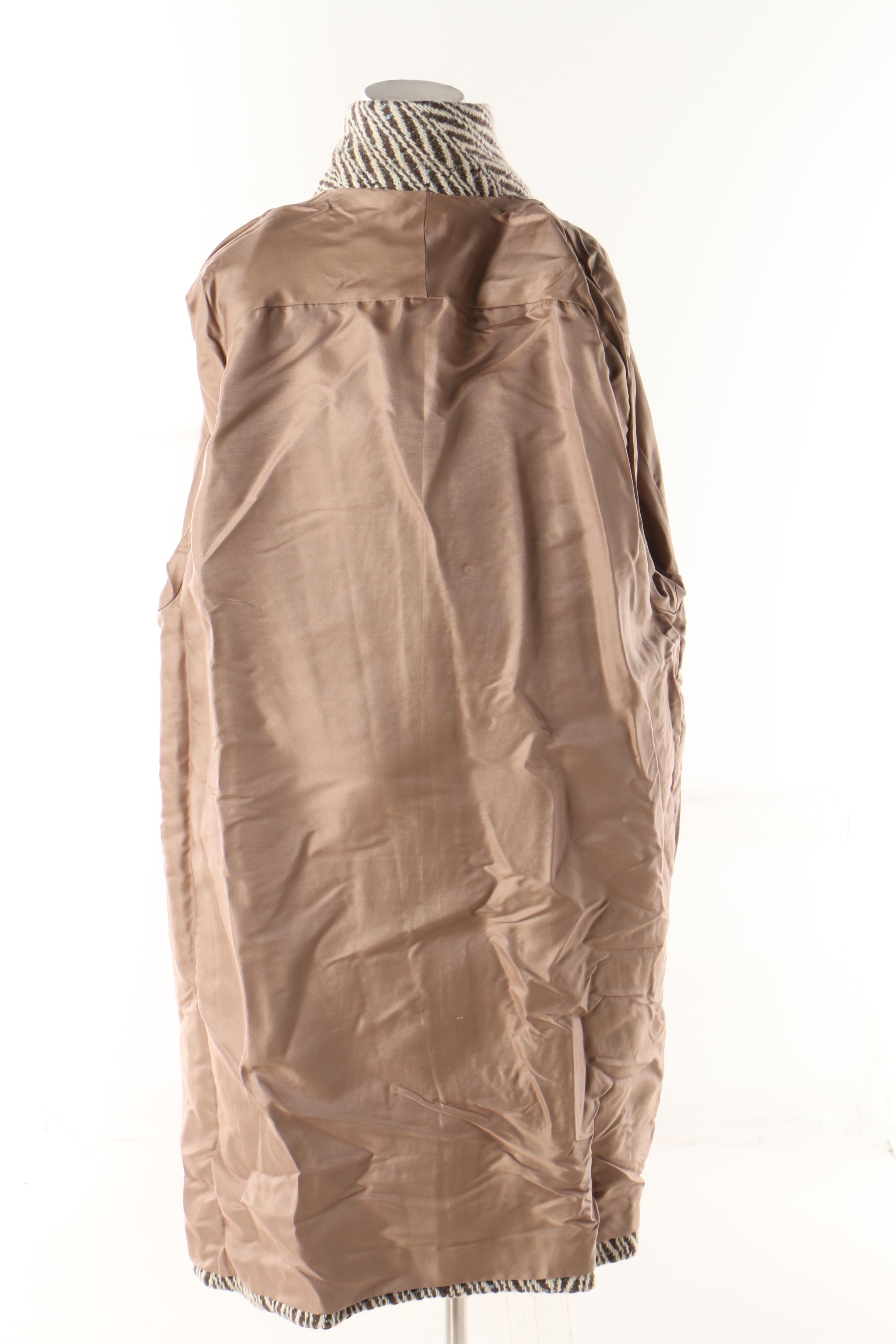 Women's Herringbone Knit Button-Front Coat, Vintage