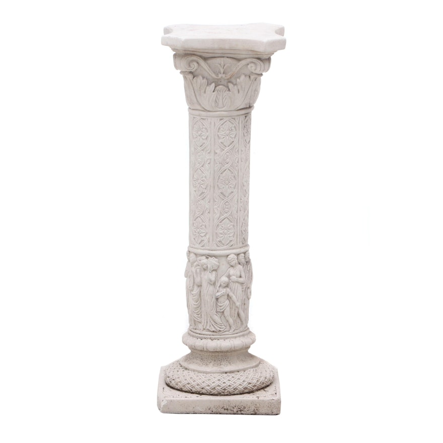 Cast Plaster Byzantine Style Columnar Stand