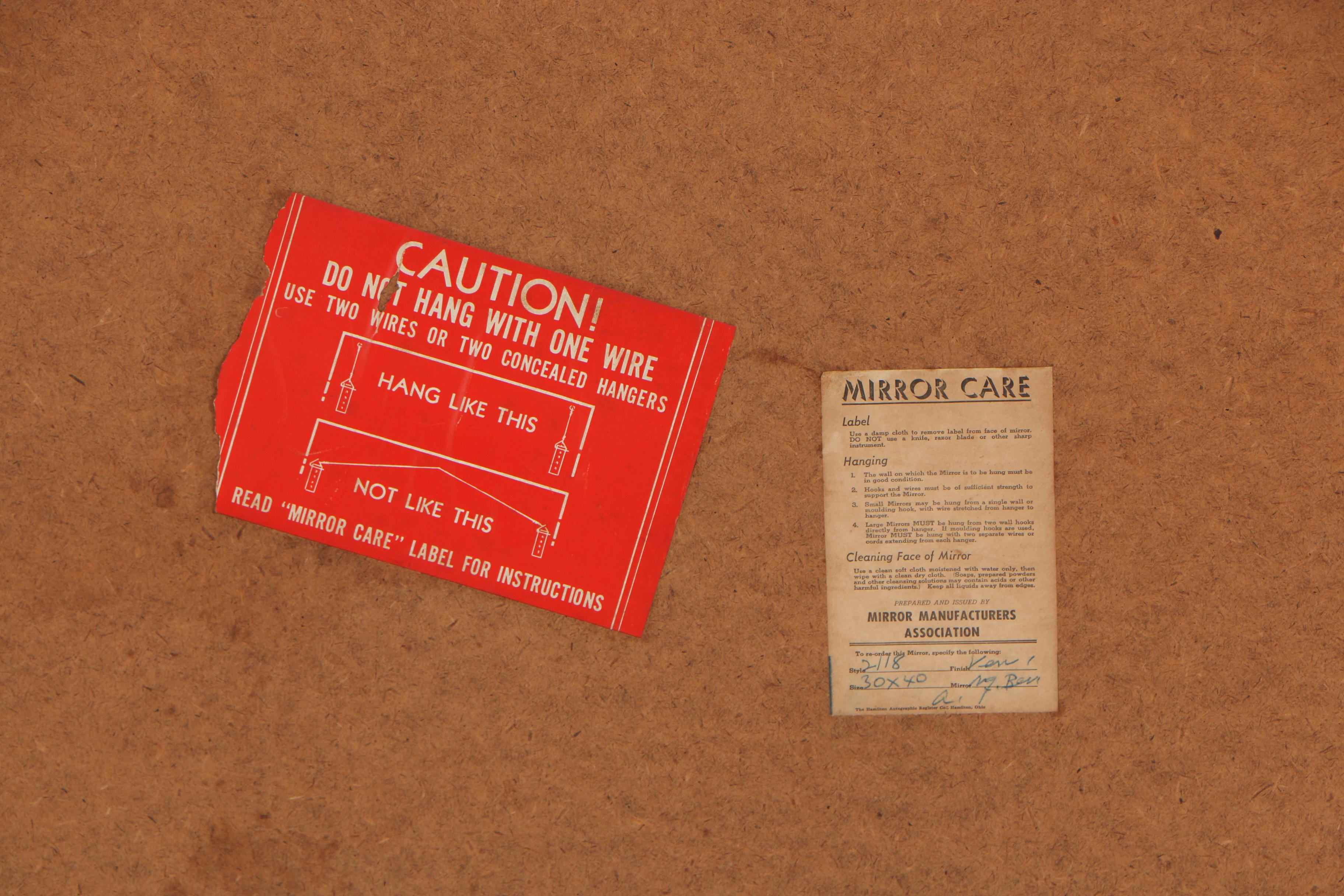 Wall Mirror with Etched Foliate Decoration, Mid-Century