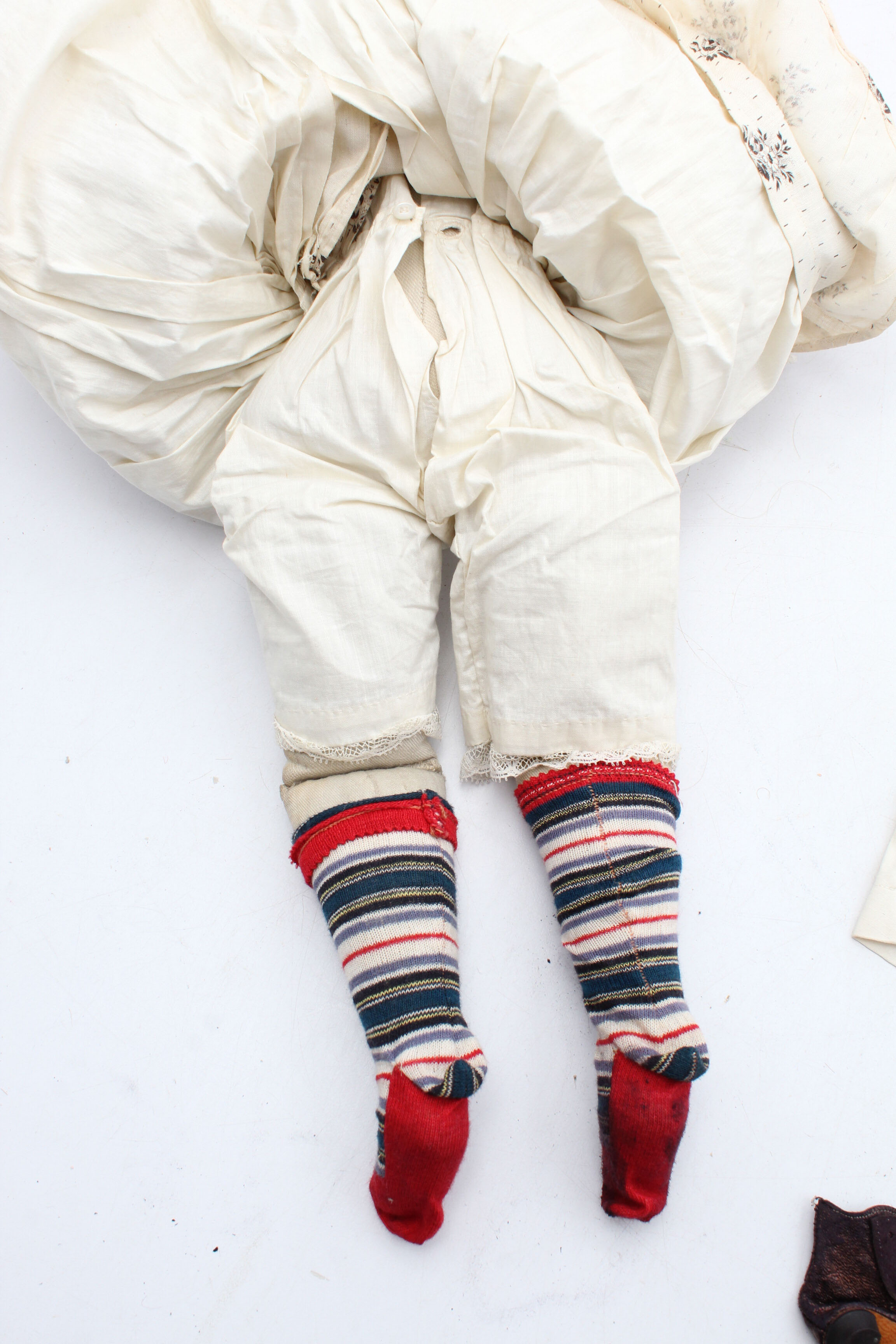 Antique Porcelain, Bisque and Cloth Doll