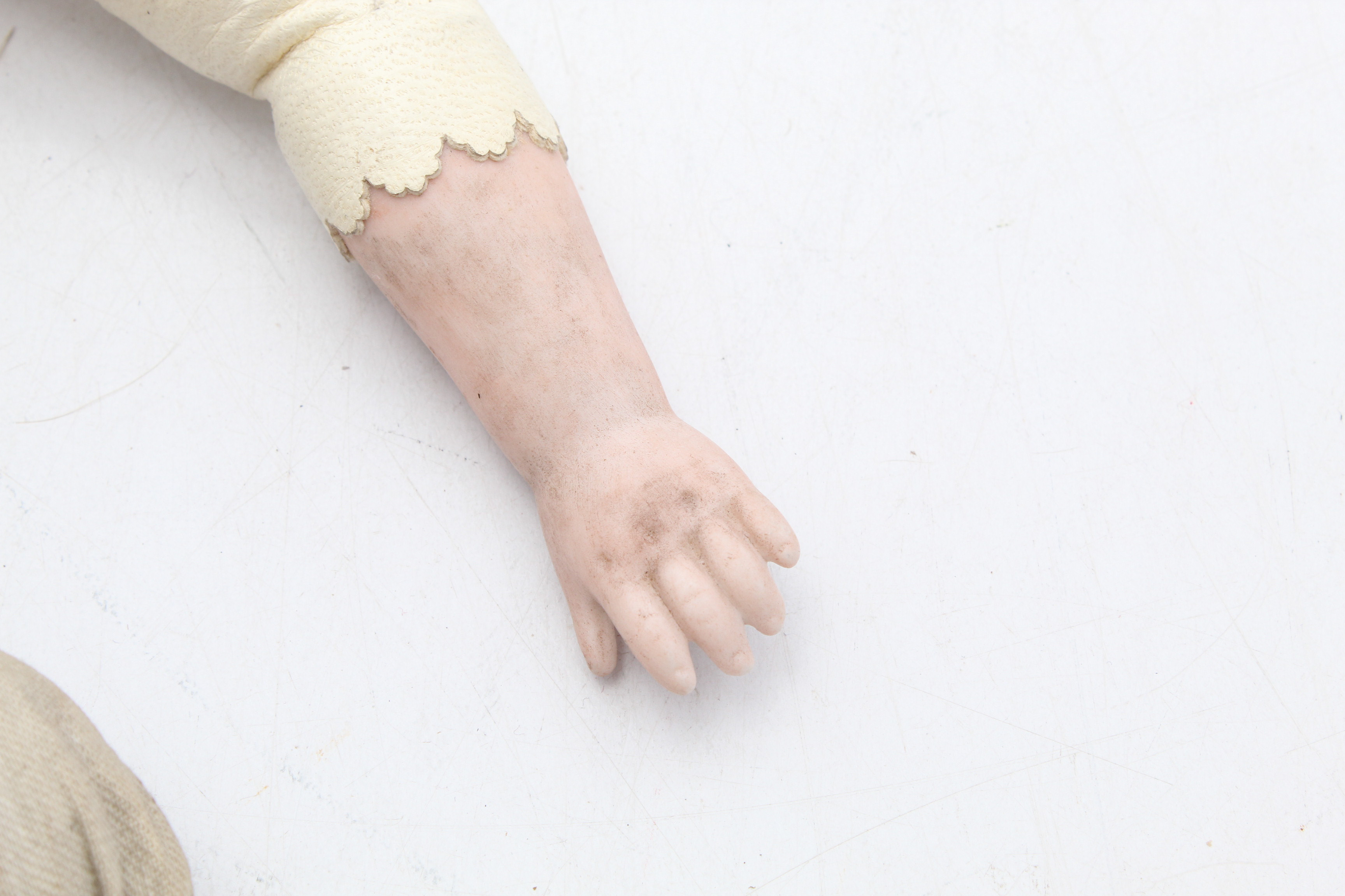 Antique Porcelain, Bisque and Cloth Doll