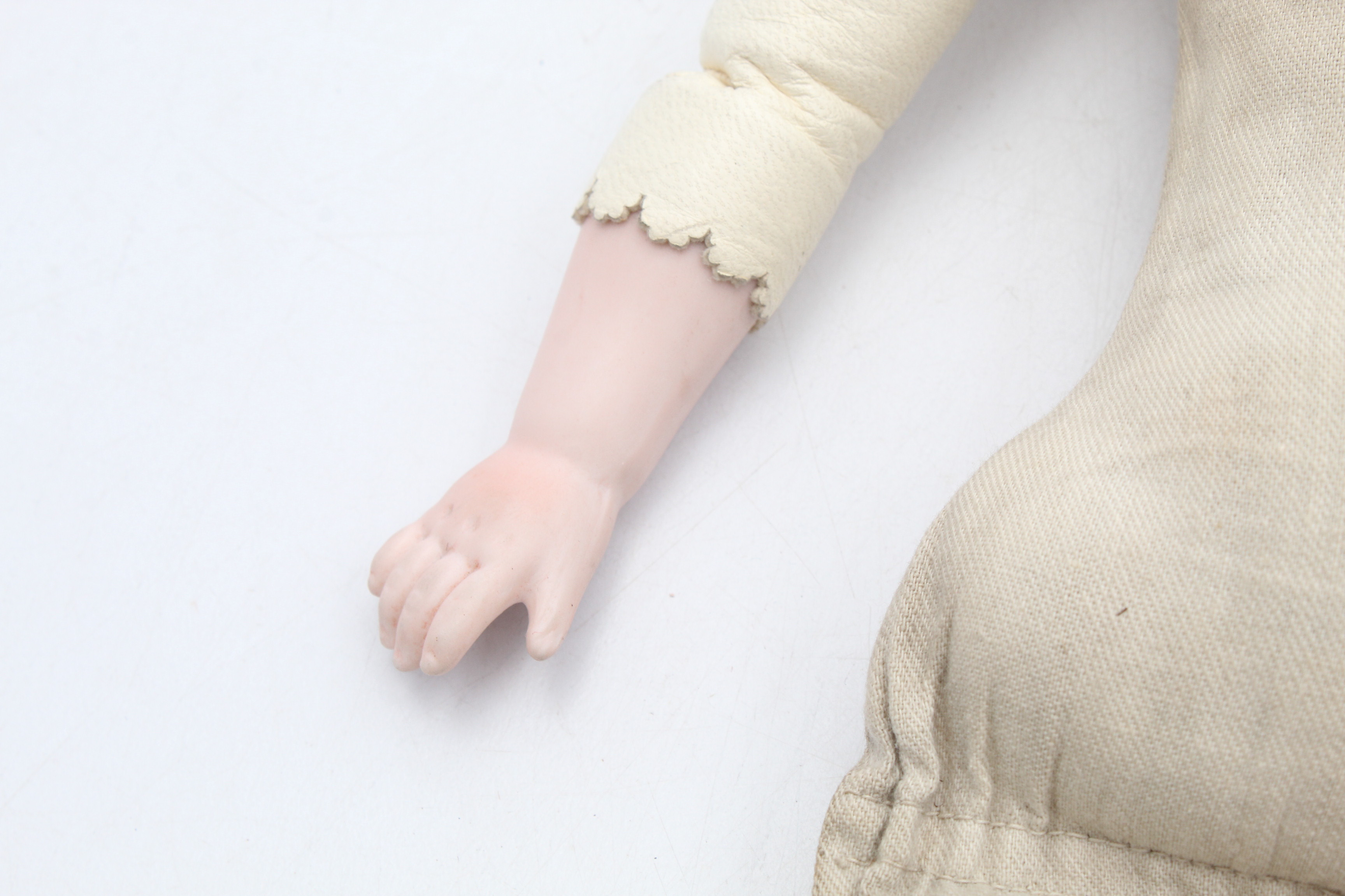 Antique Porcelain, Bisque and Cloth Doll