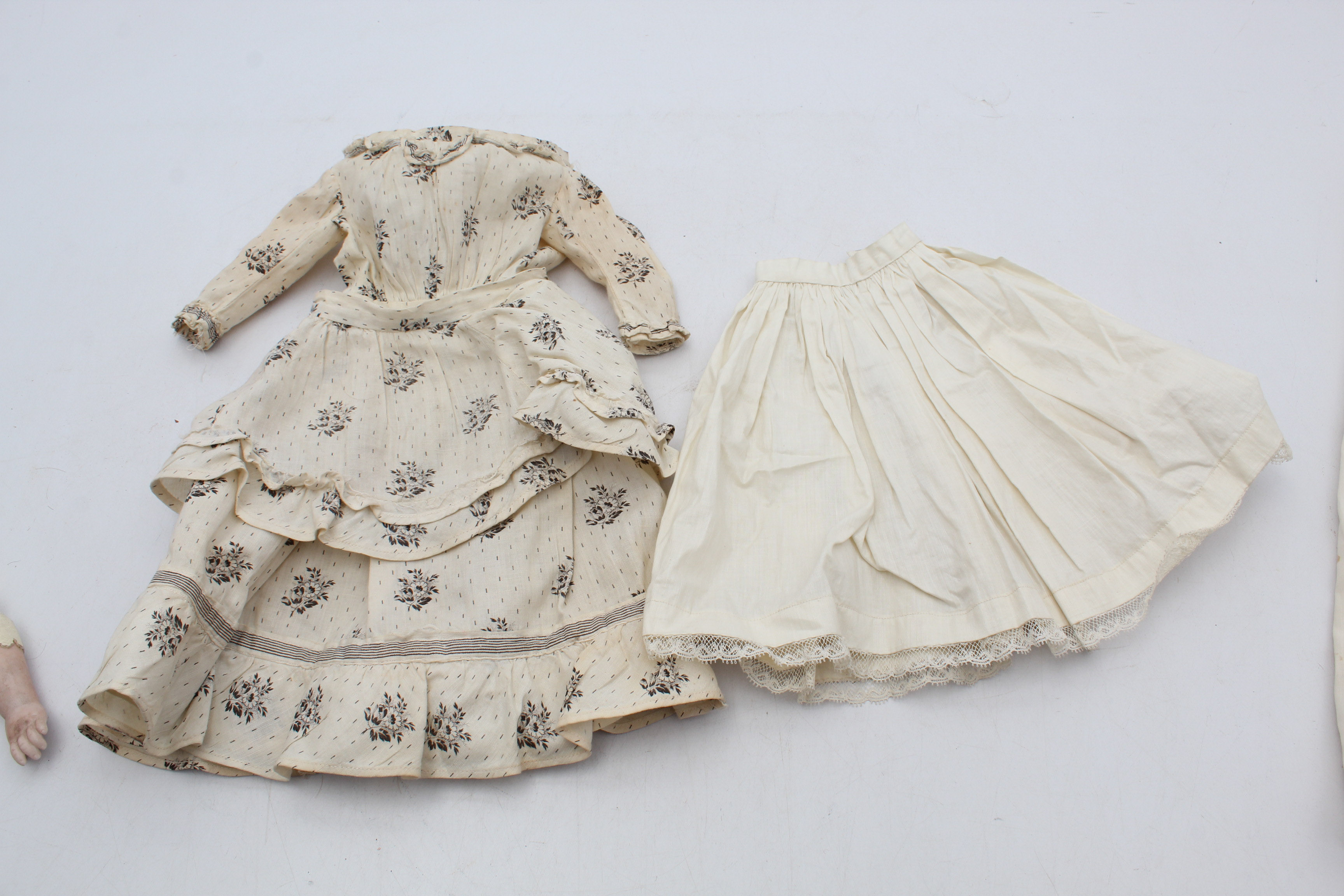 Antique Porcelain, Bisque and Cloth Doll