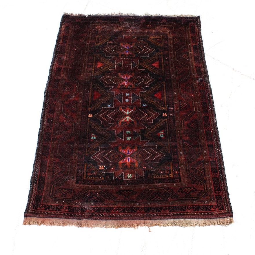 Hand-Knotted Persian Balouch Rug, circa 1900