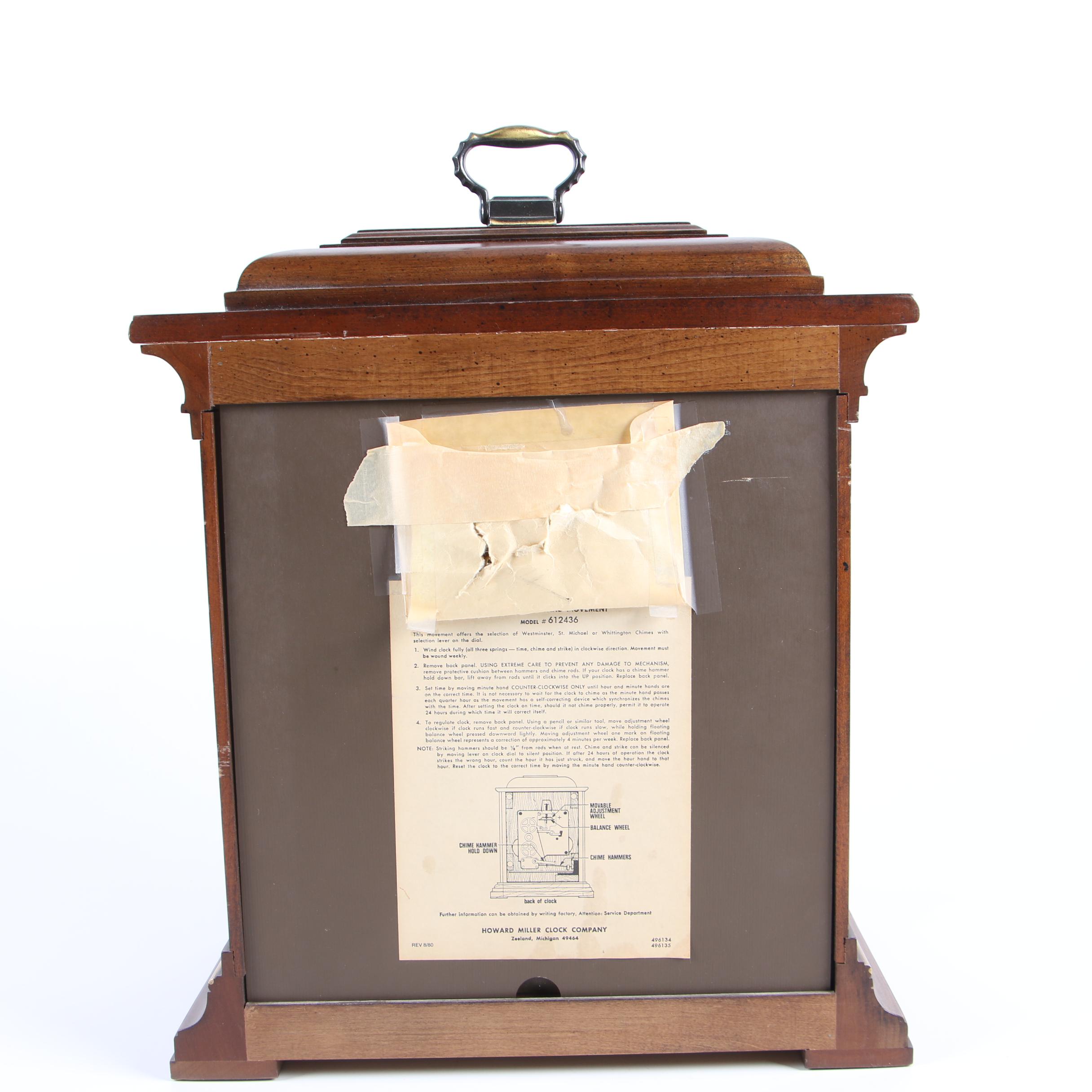 Howard Miller Thomas Tompion Cherry Finished Carriage Mantel Clock