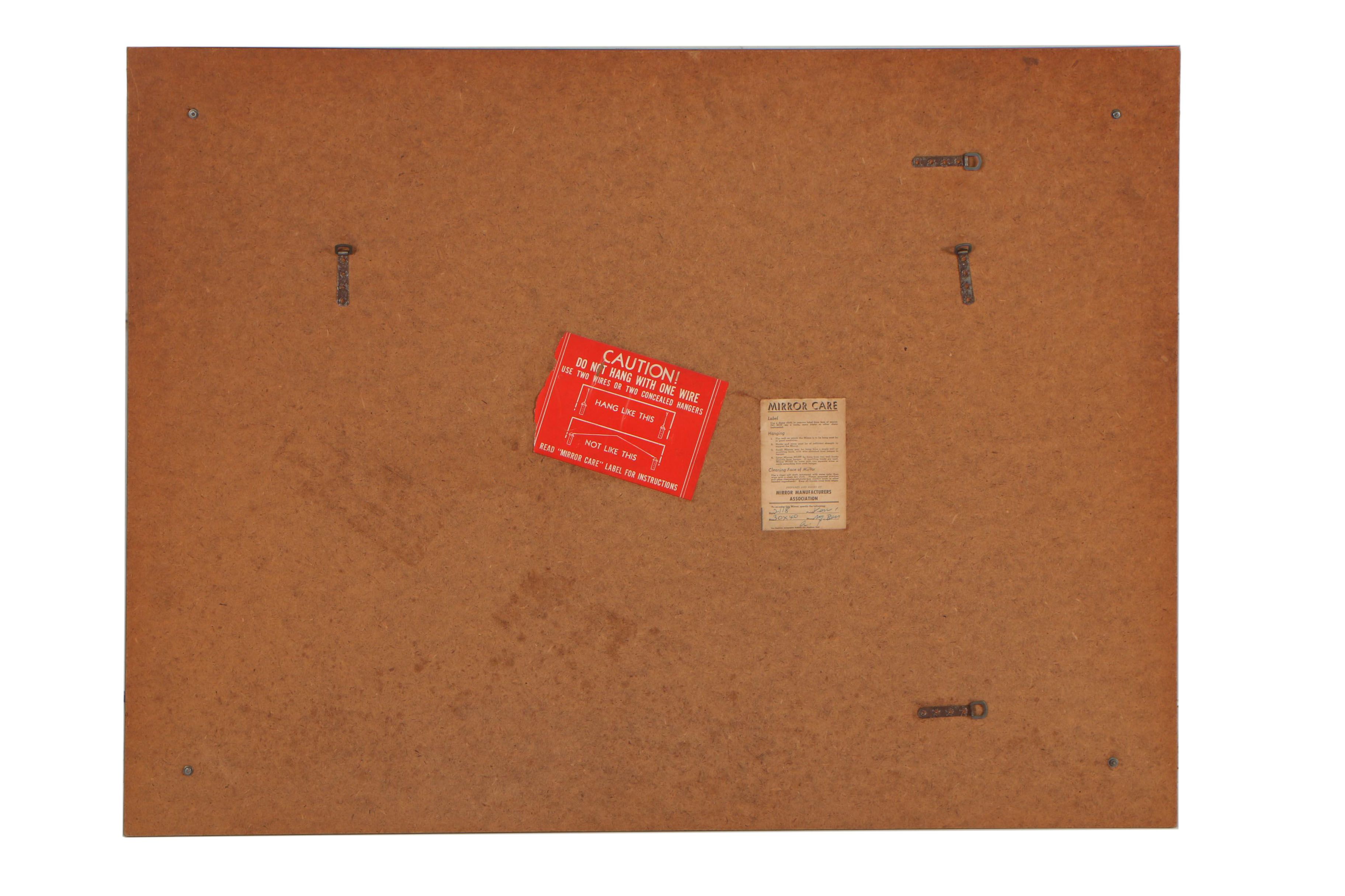 Wall Mirror with Etched Foliate Decoration, Mid-Century