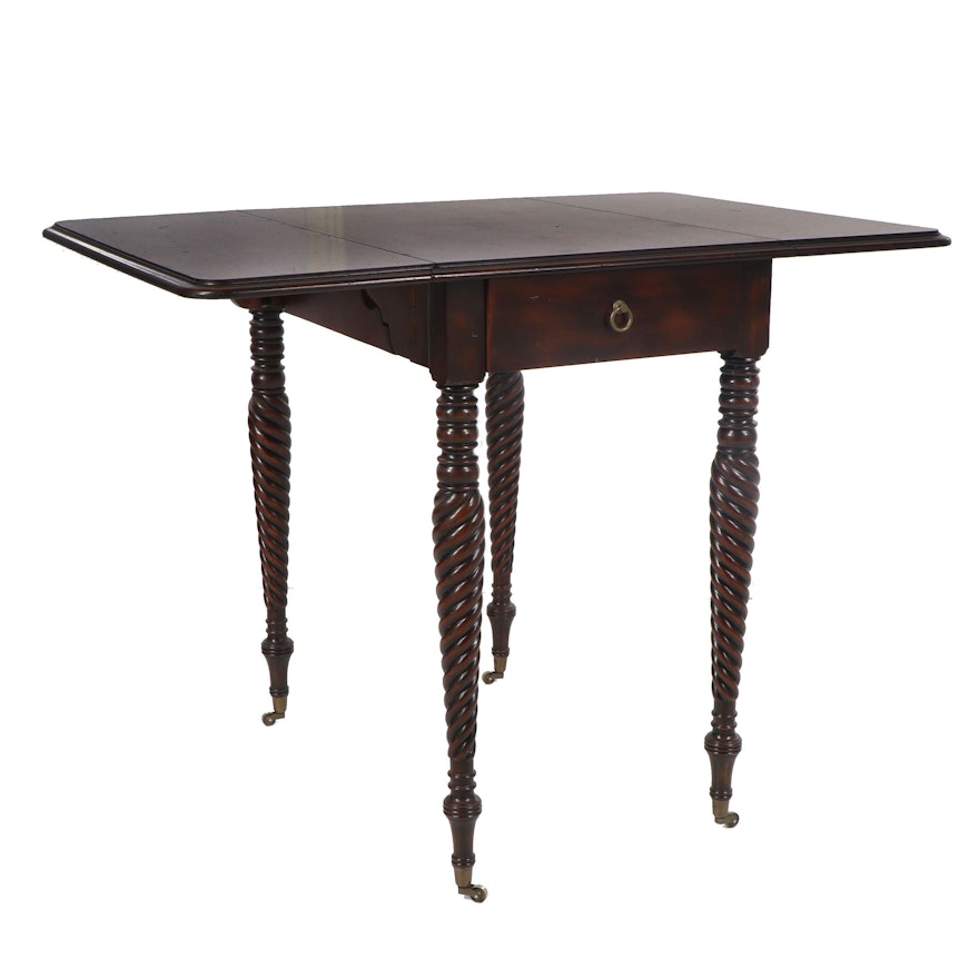 Mahogany Barley Twist Drop Leaf Table by Matiland-Smith, 20th/21st Century