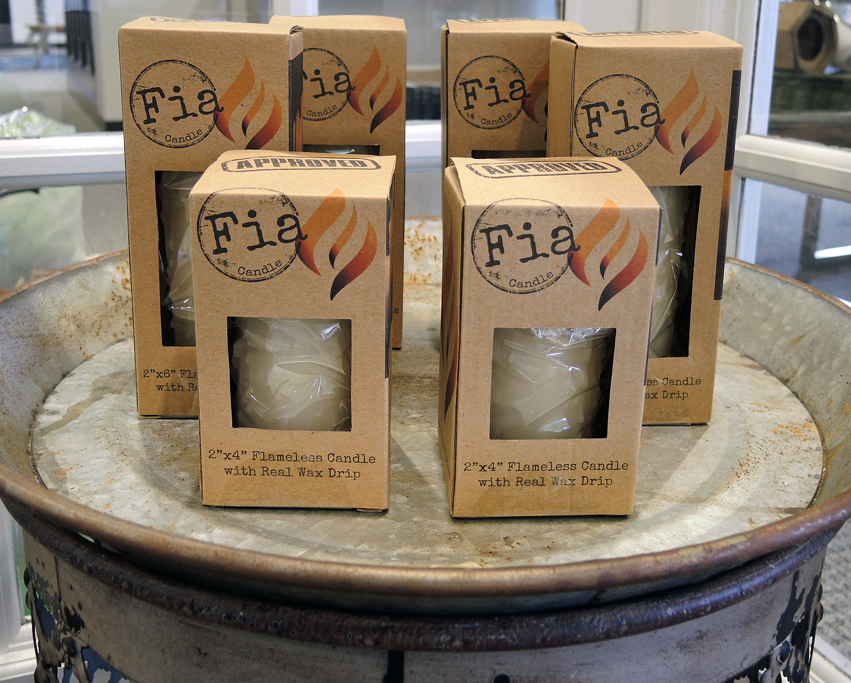 Rustic Metal Lattice Side Table, Wood and Metal Lanterns and Flameless Candles