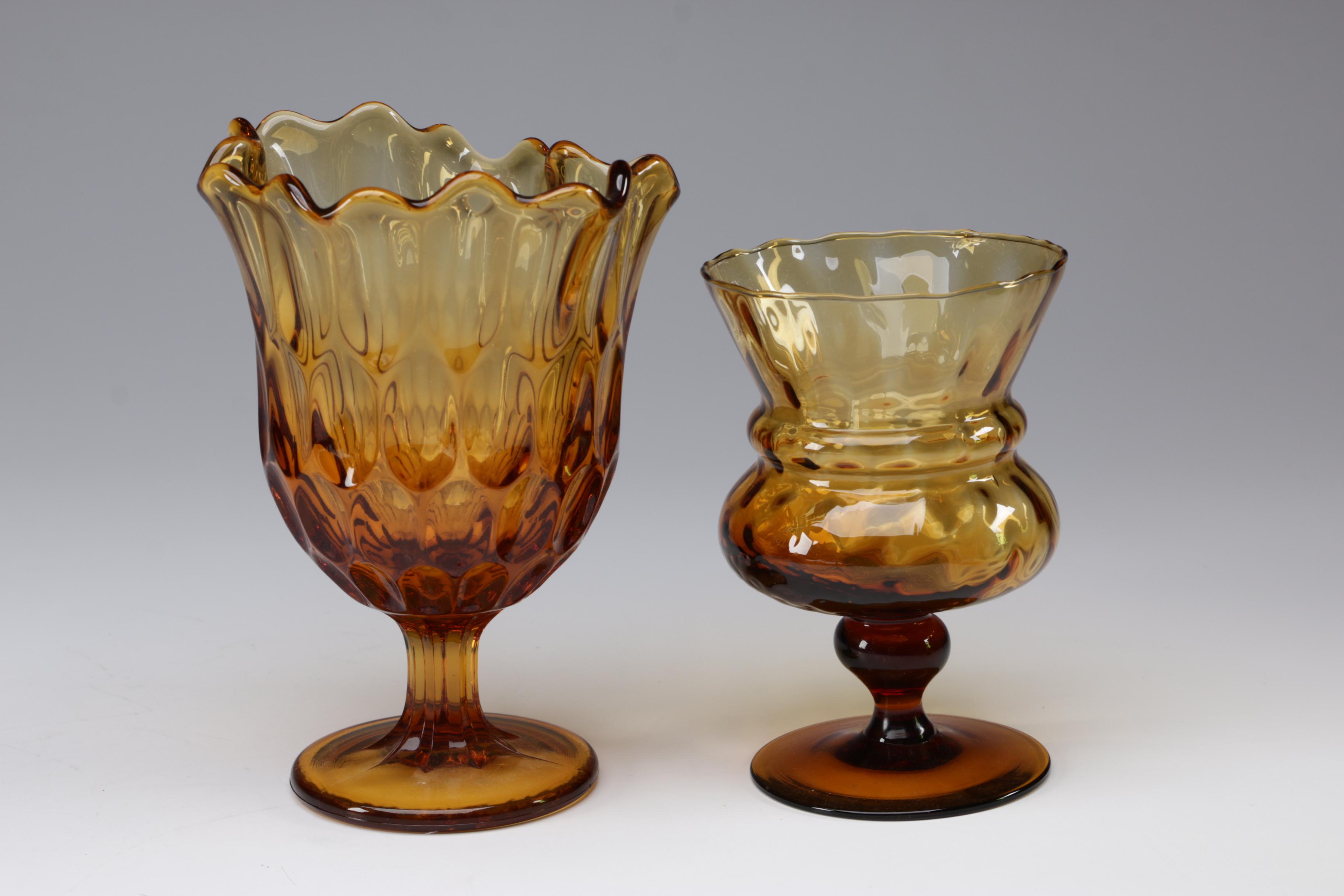 Assorted Blown and Pressed Colored Glass Tableware
