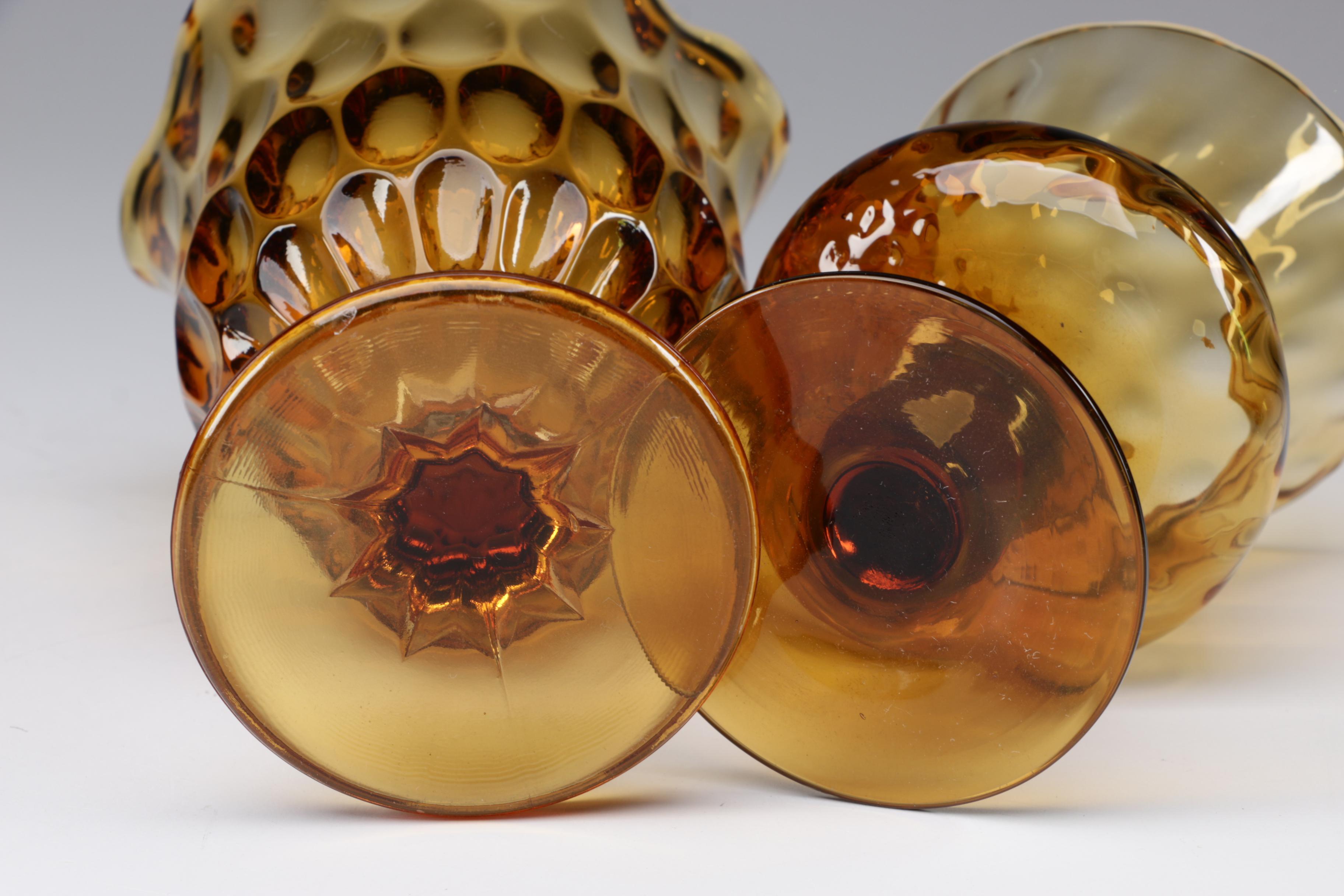 Assorted Blown and Pressed Colored Glass Tableware