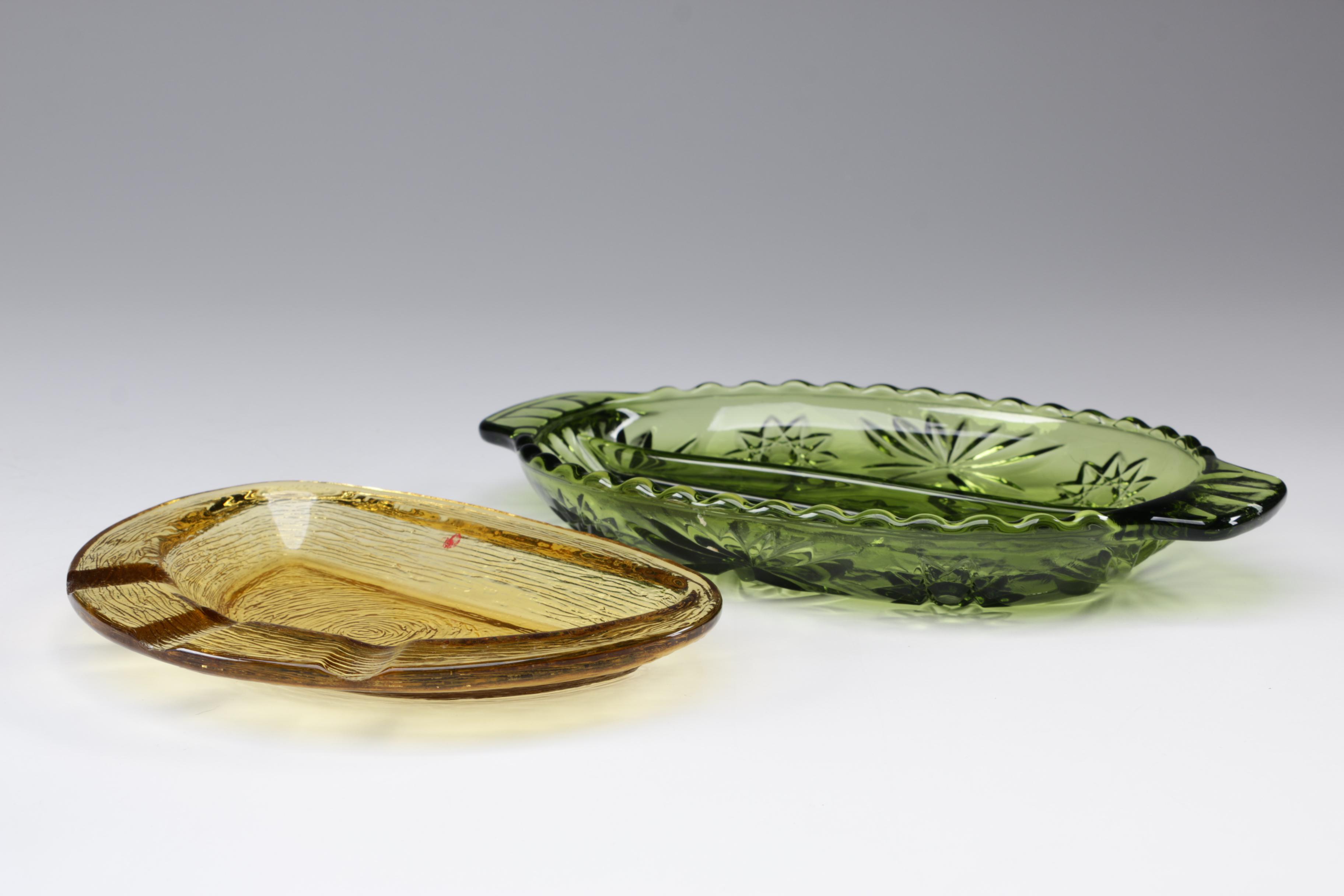 Assorted Blown and Pressed Colored Glass Tableware