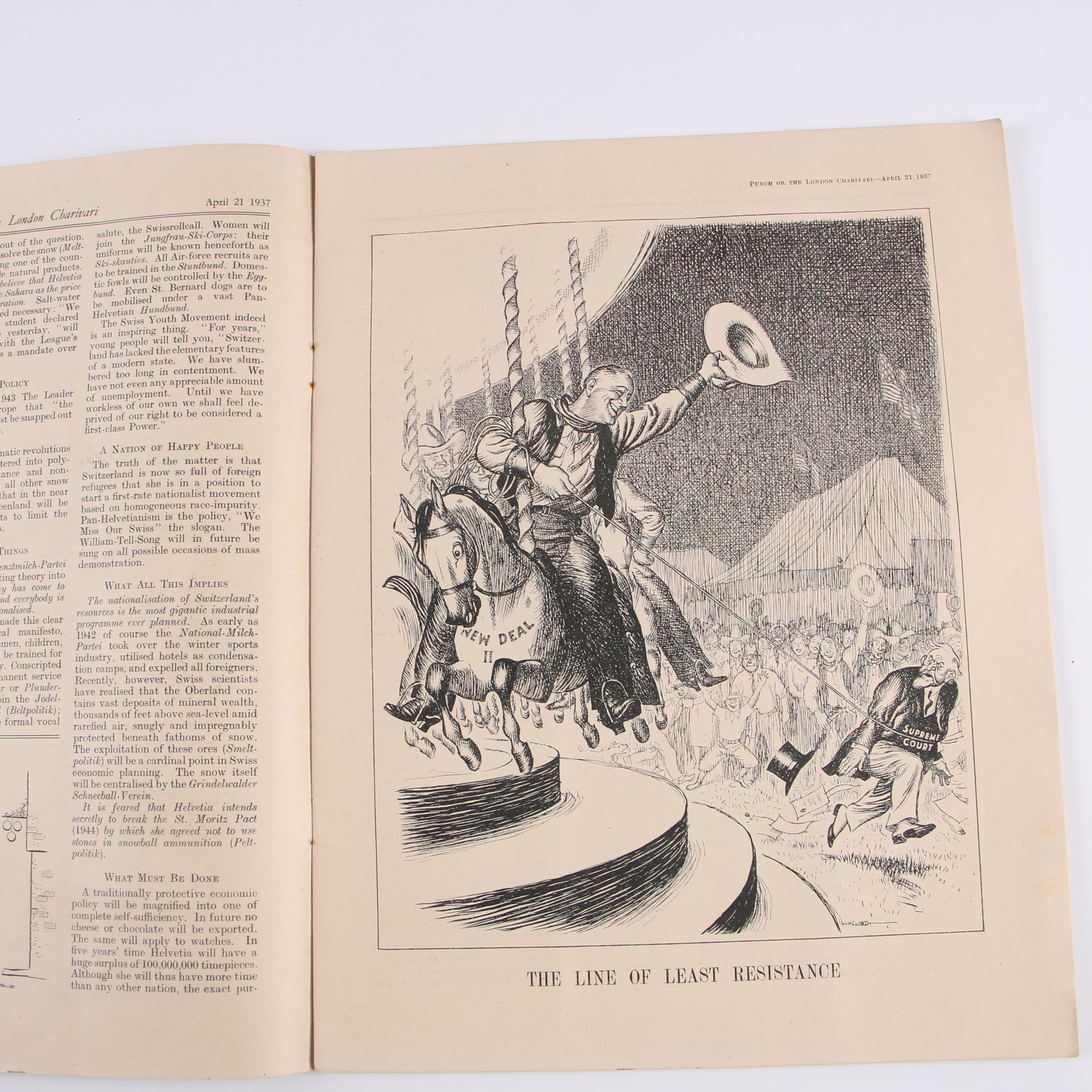 1937 "Punch" Magazine Issue with Vintage Books