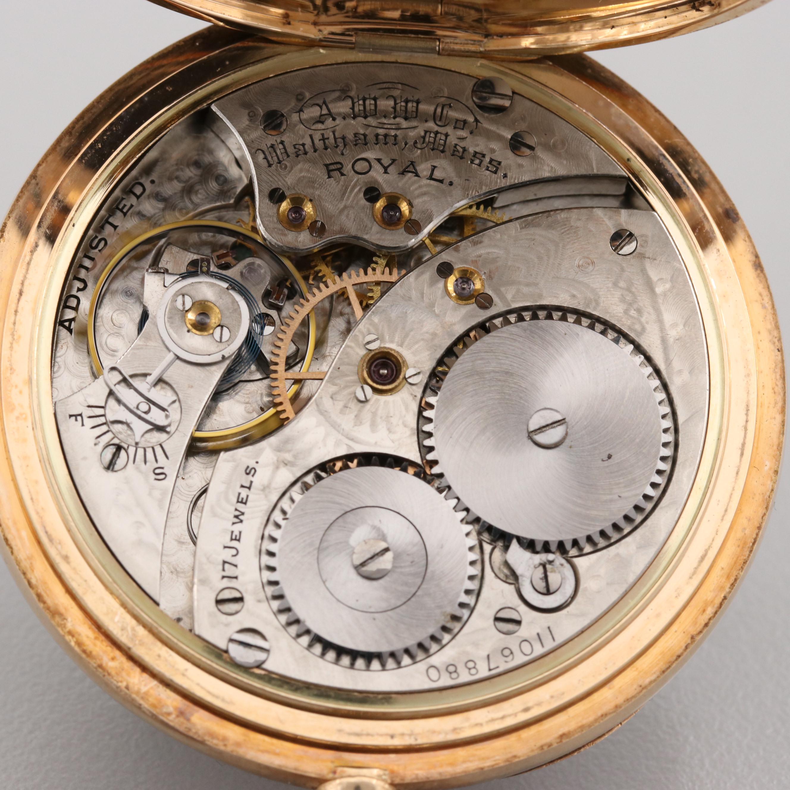 American Waltham Watch Co. 14K Yellow Gold Pocket Watch, Circa 1901