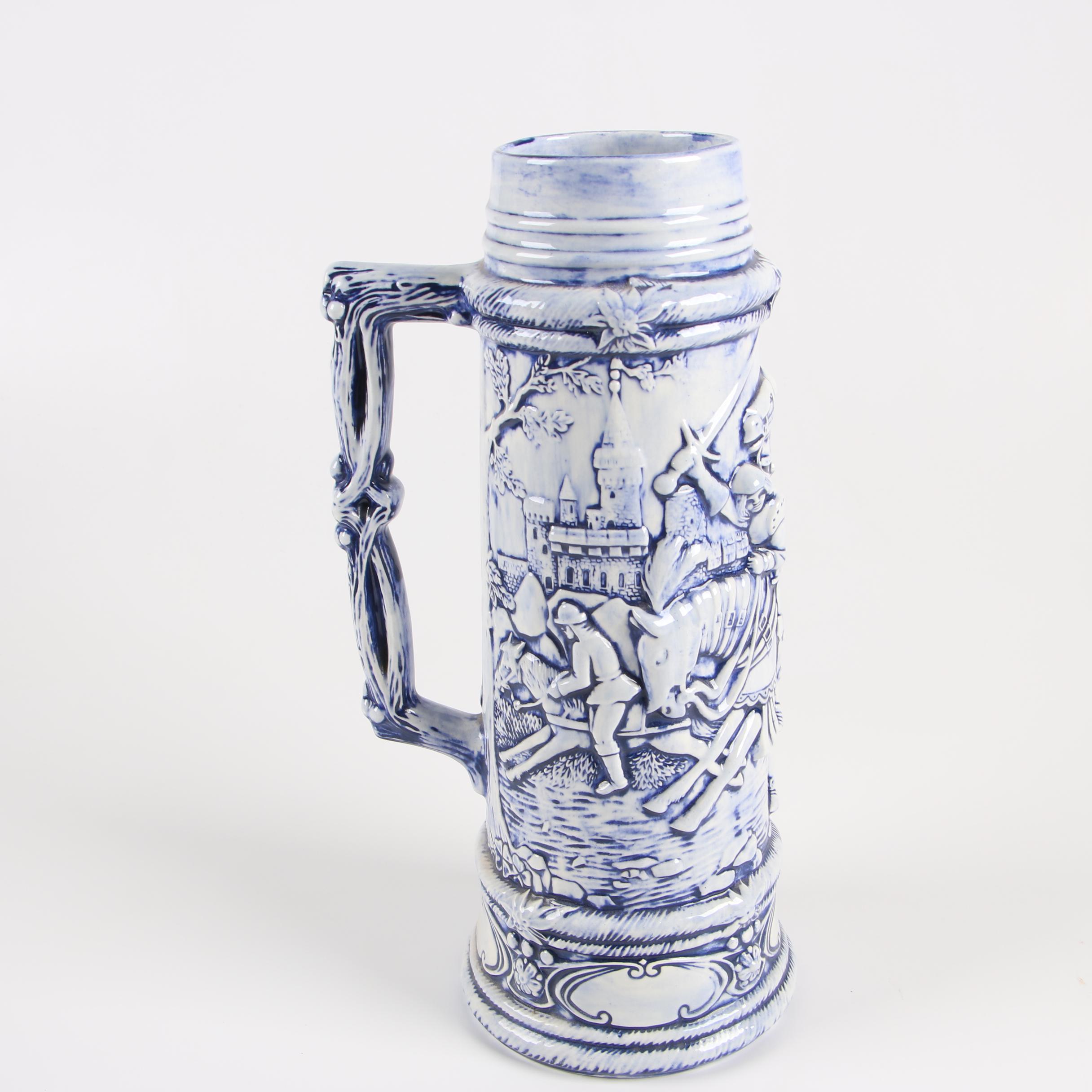 Stangl Pottery Ashtray with Terracotta Pitcher and Oversize Beer Stein