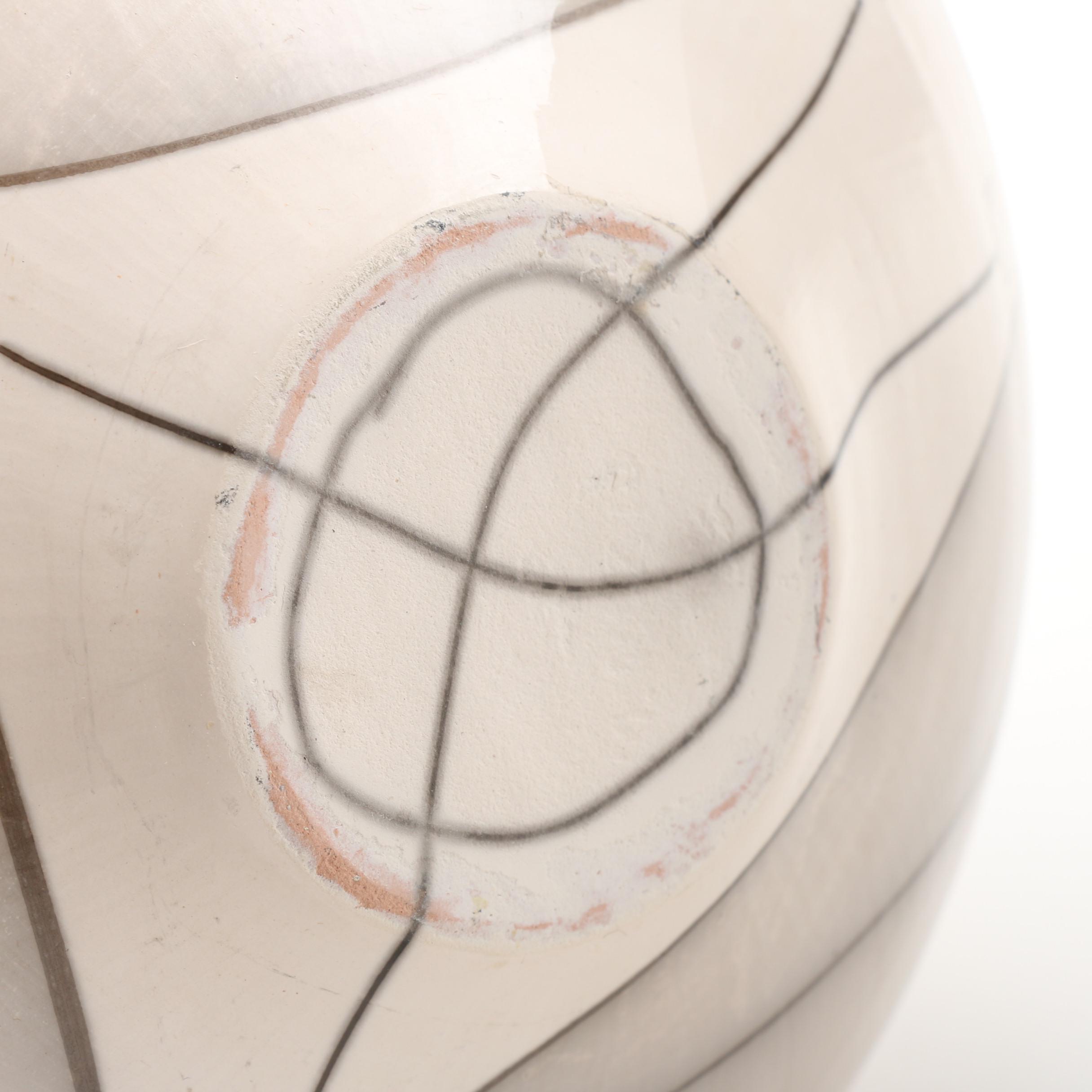 Wheel Thrown Stoneware "Symbols" Vase with Geometric Decoration