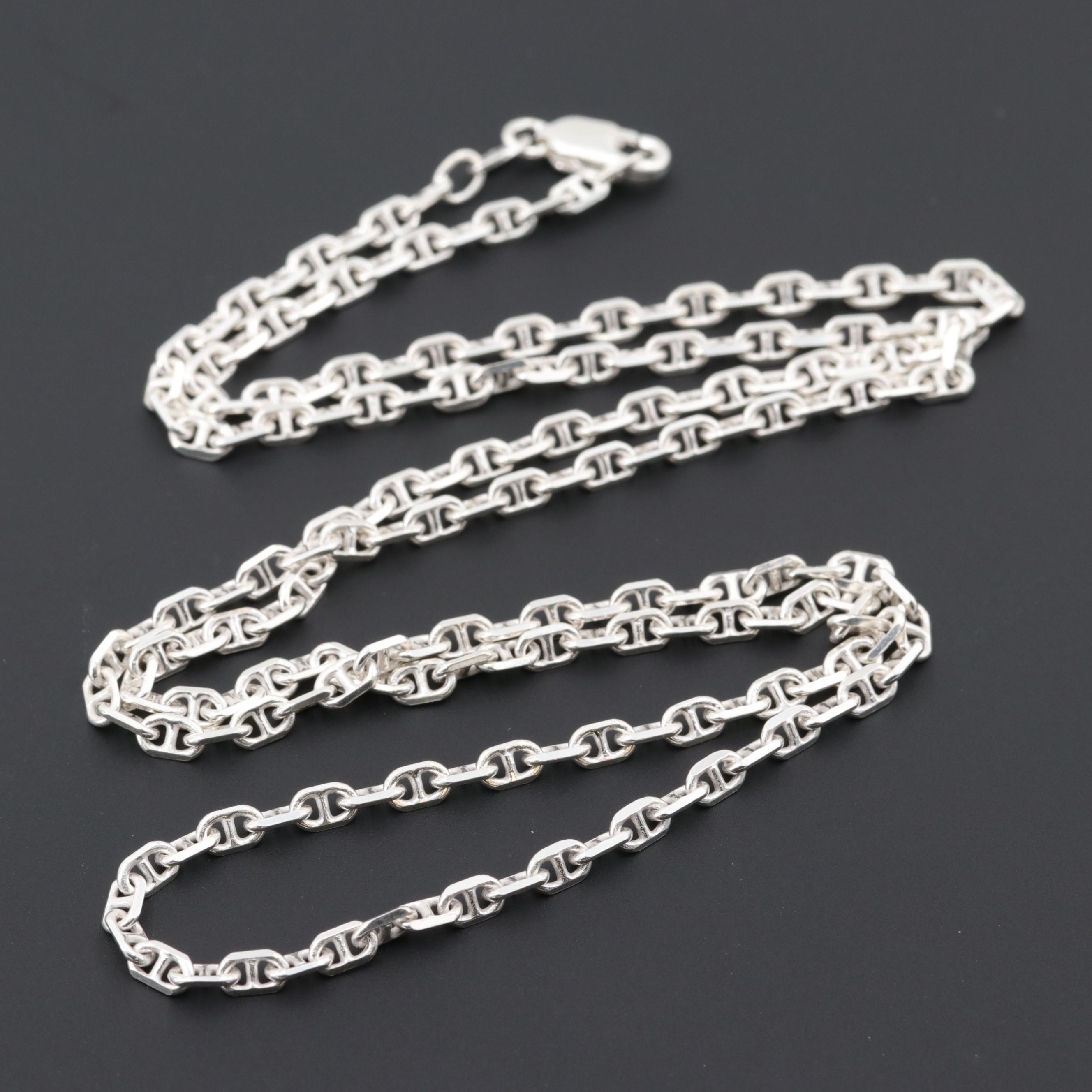Sterling Silver Anchor Chain Necklace