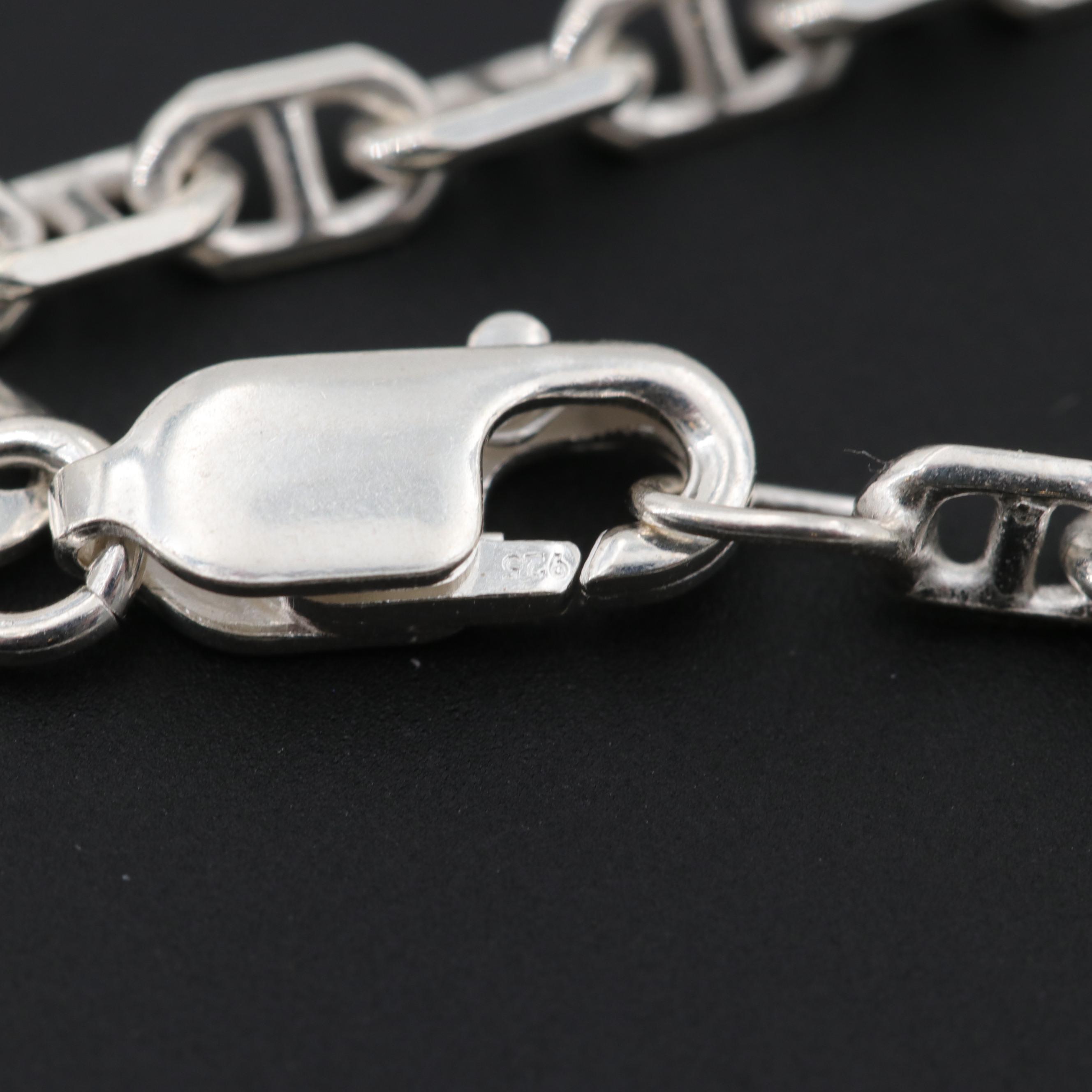 Sterling Silver Anchor Chain Necklace