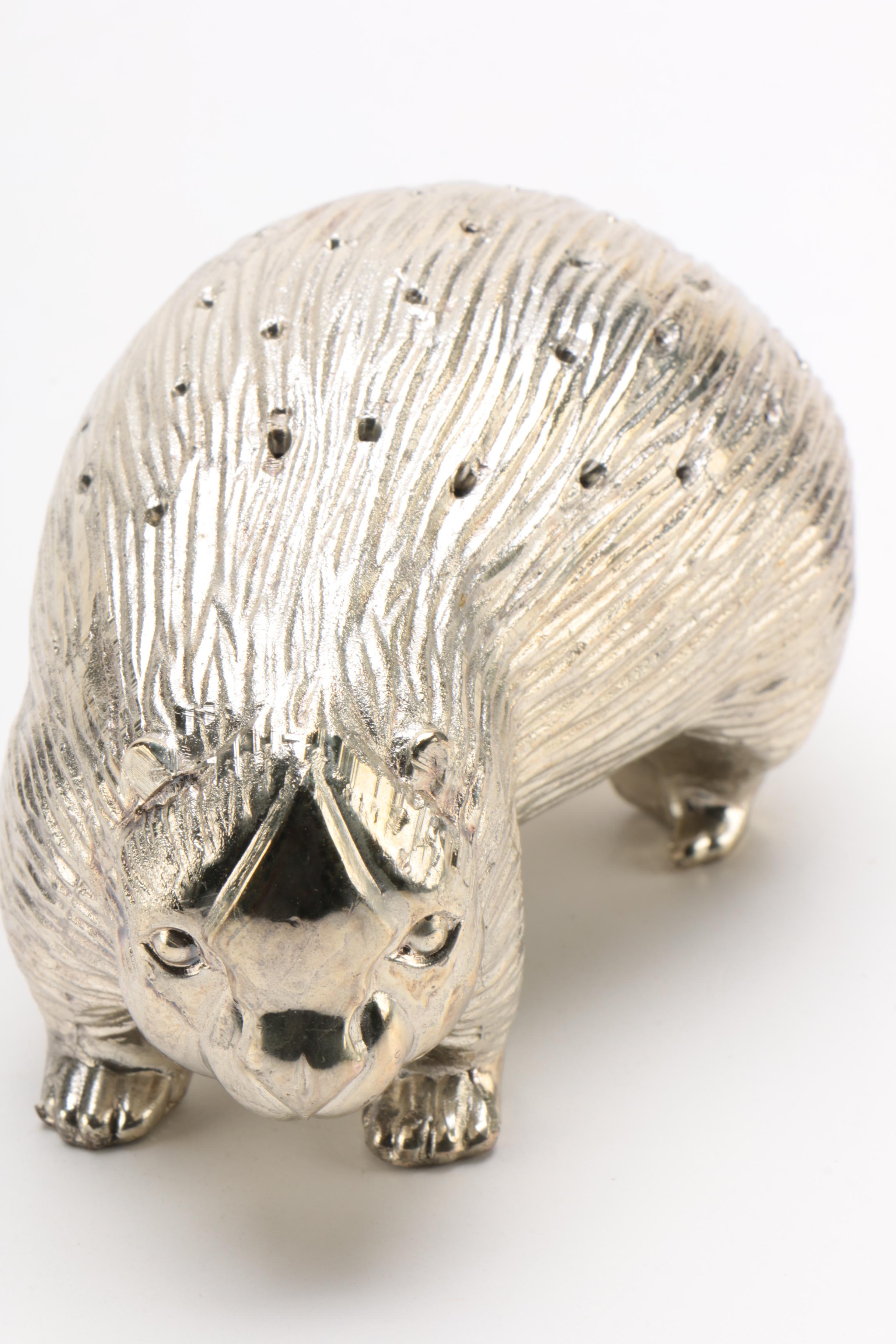 Eisenberg-Lozano Silver Plate Porcupine Toothpick Holder