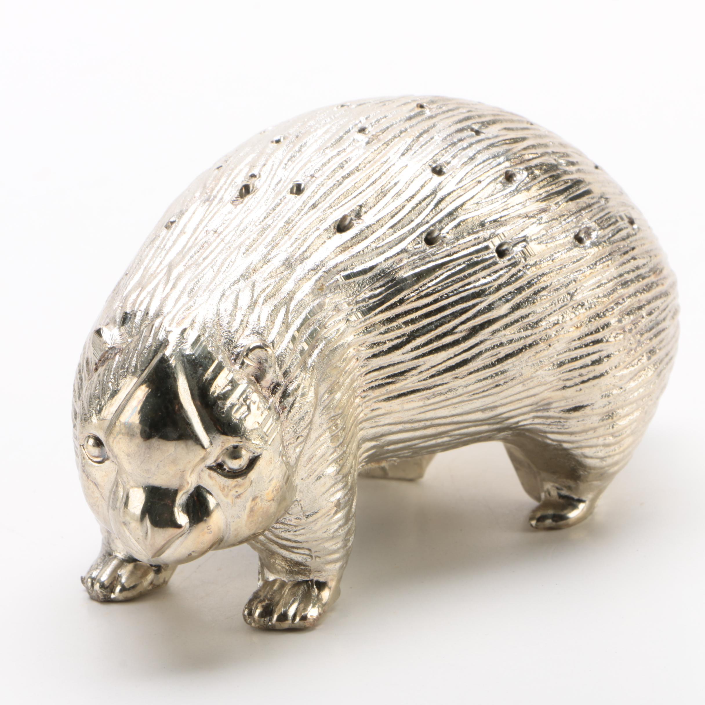 Eisenberg-Lozano Silver Plate Porcupine Toothpick Holder