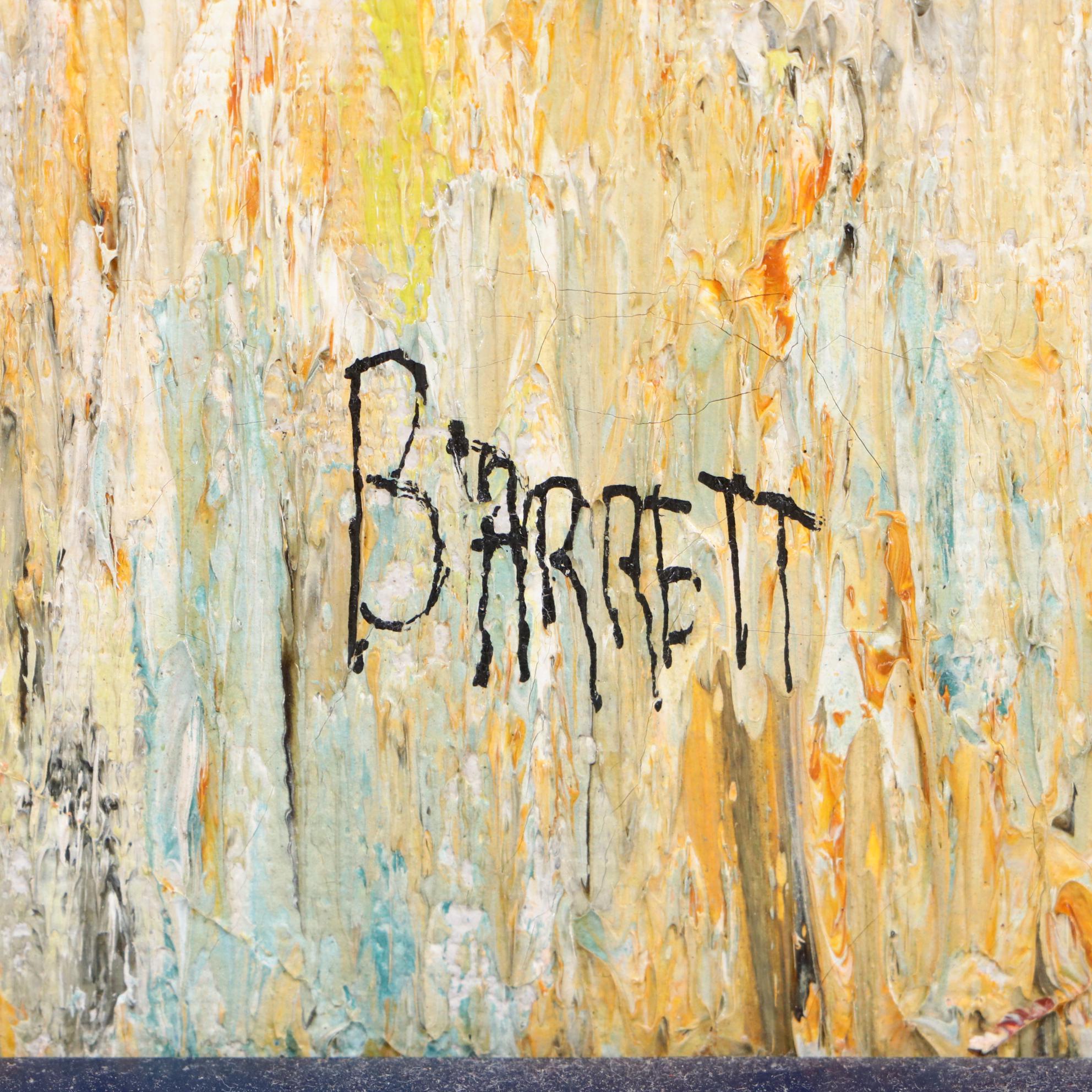 Mildred Barrett Oil Painting of Women and Children with Flowers