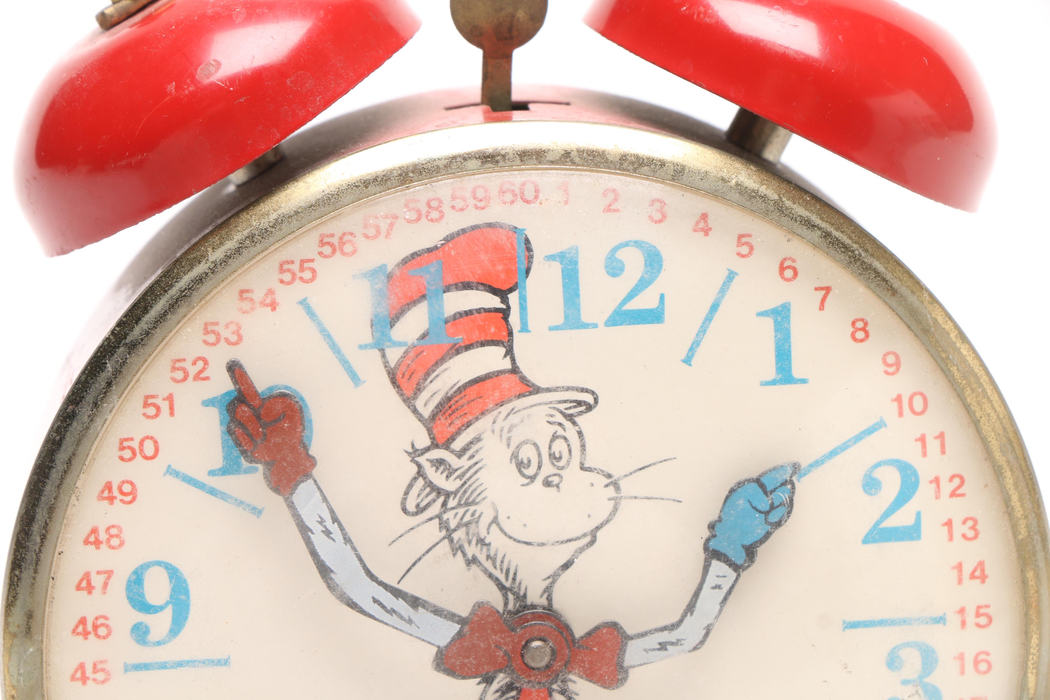 Dr. Seuss Alarm Clock with Christmas Tree Stand, Mid-Century