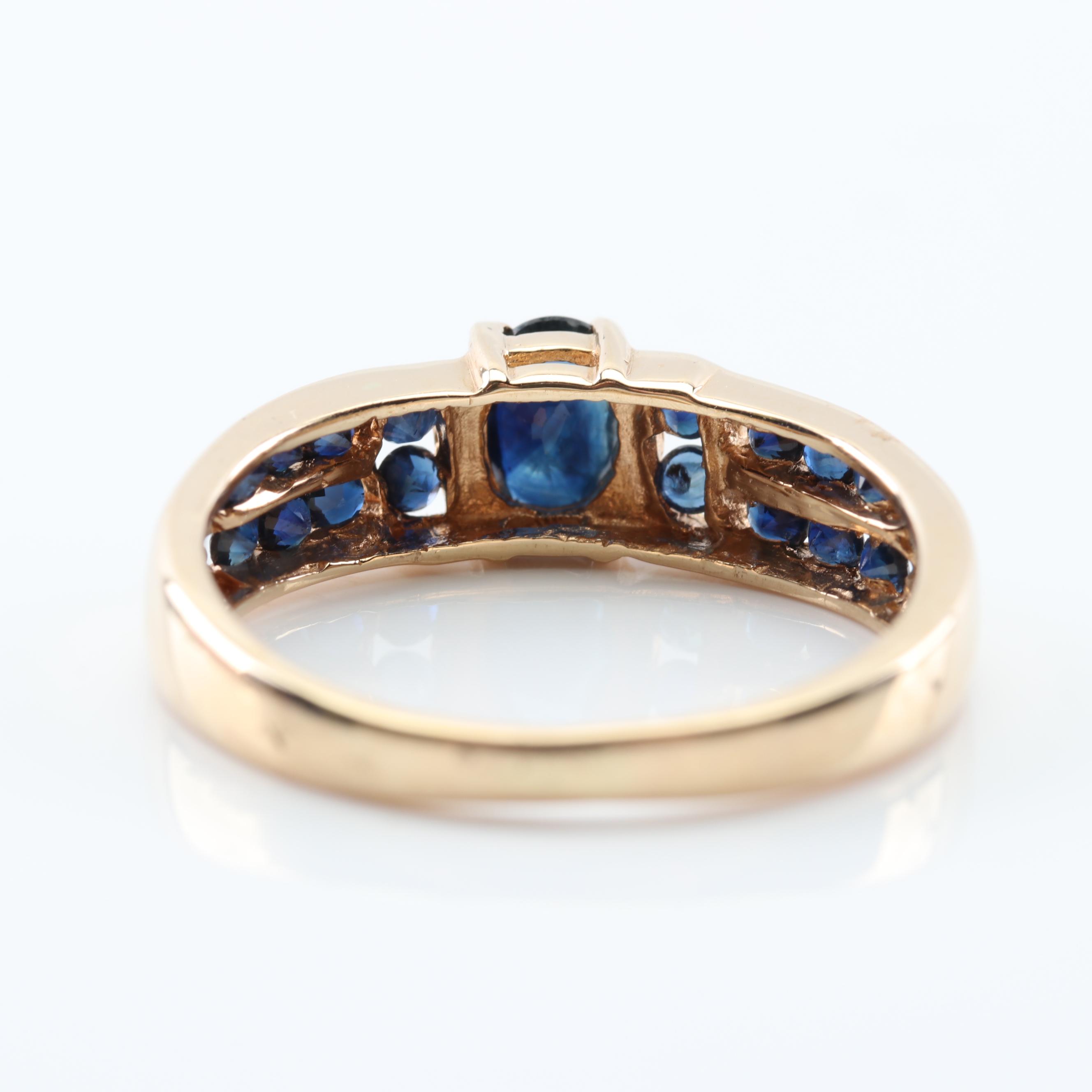 14K Yellow Gold Sapphire Ring