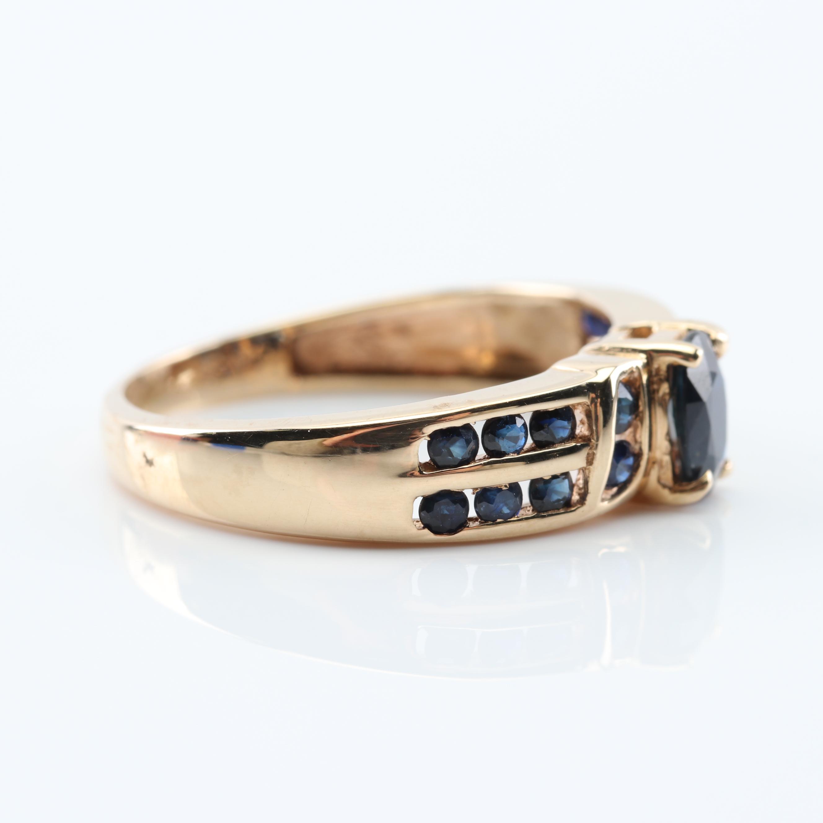 14K Yellow Gold Sapphire Ring