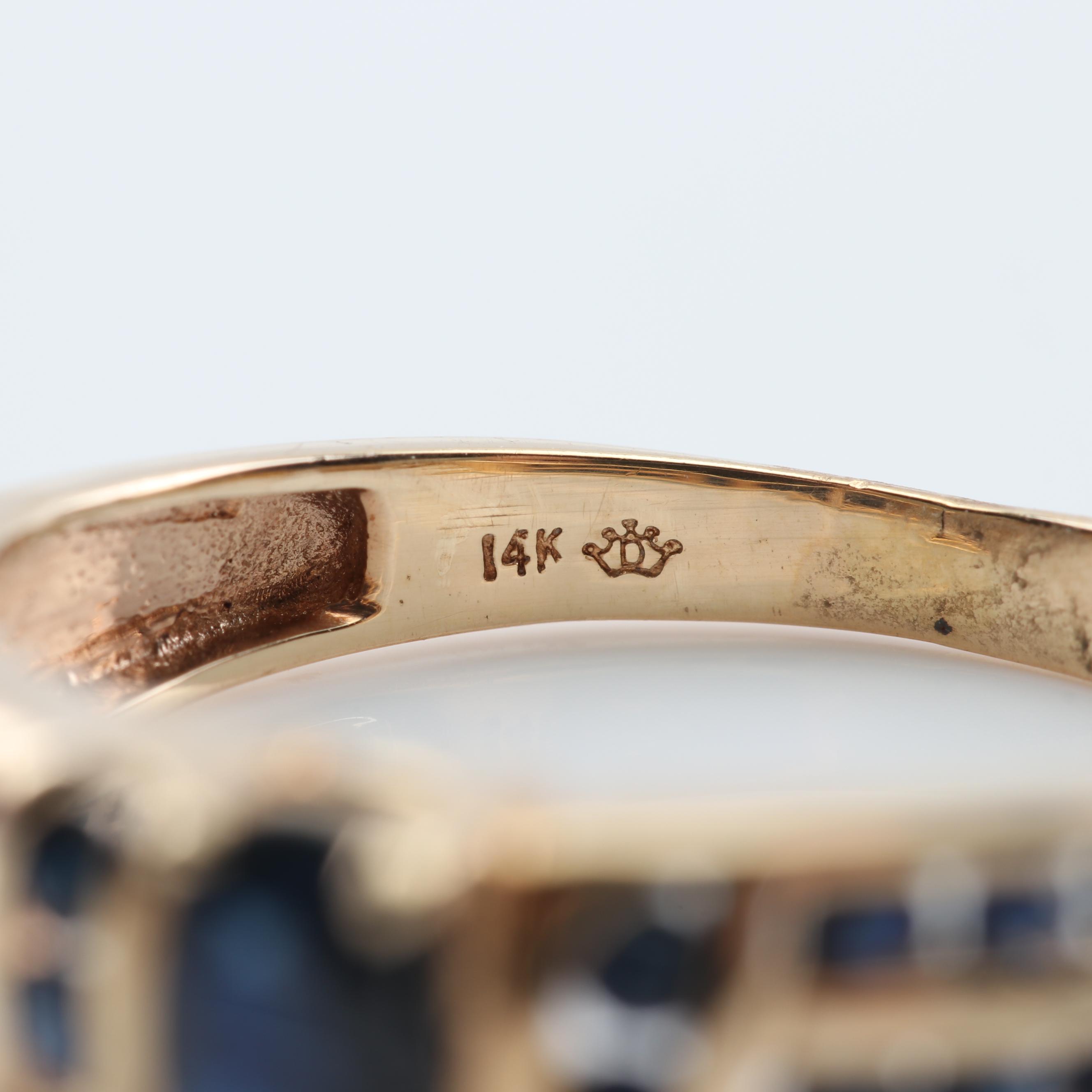 14K Yellow Gold Sapphire Ring
