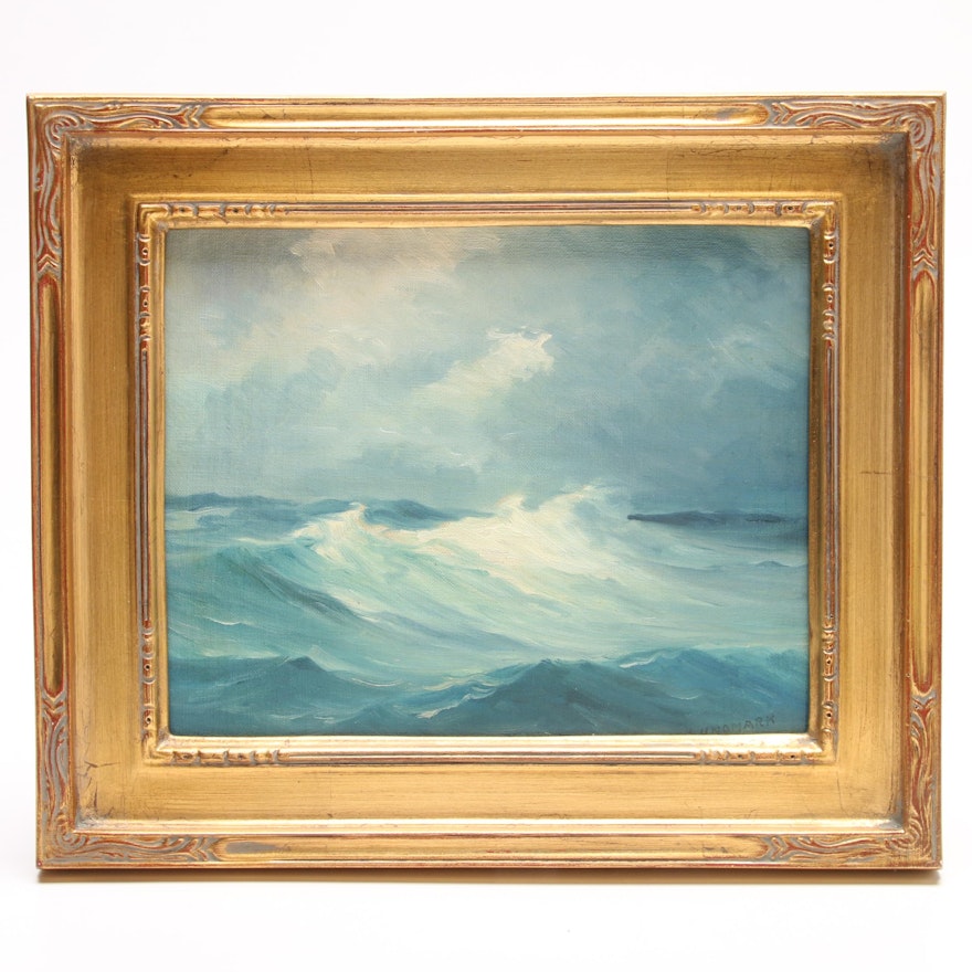 Leon Lundmark Oil Seascape Painting "Out at Sea"
