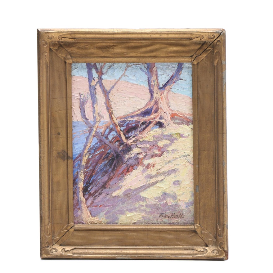 R. S. Hall Post-Impressionist Oil Landscape Painting