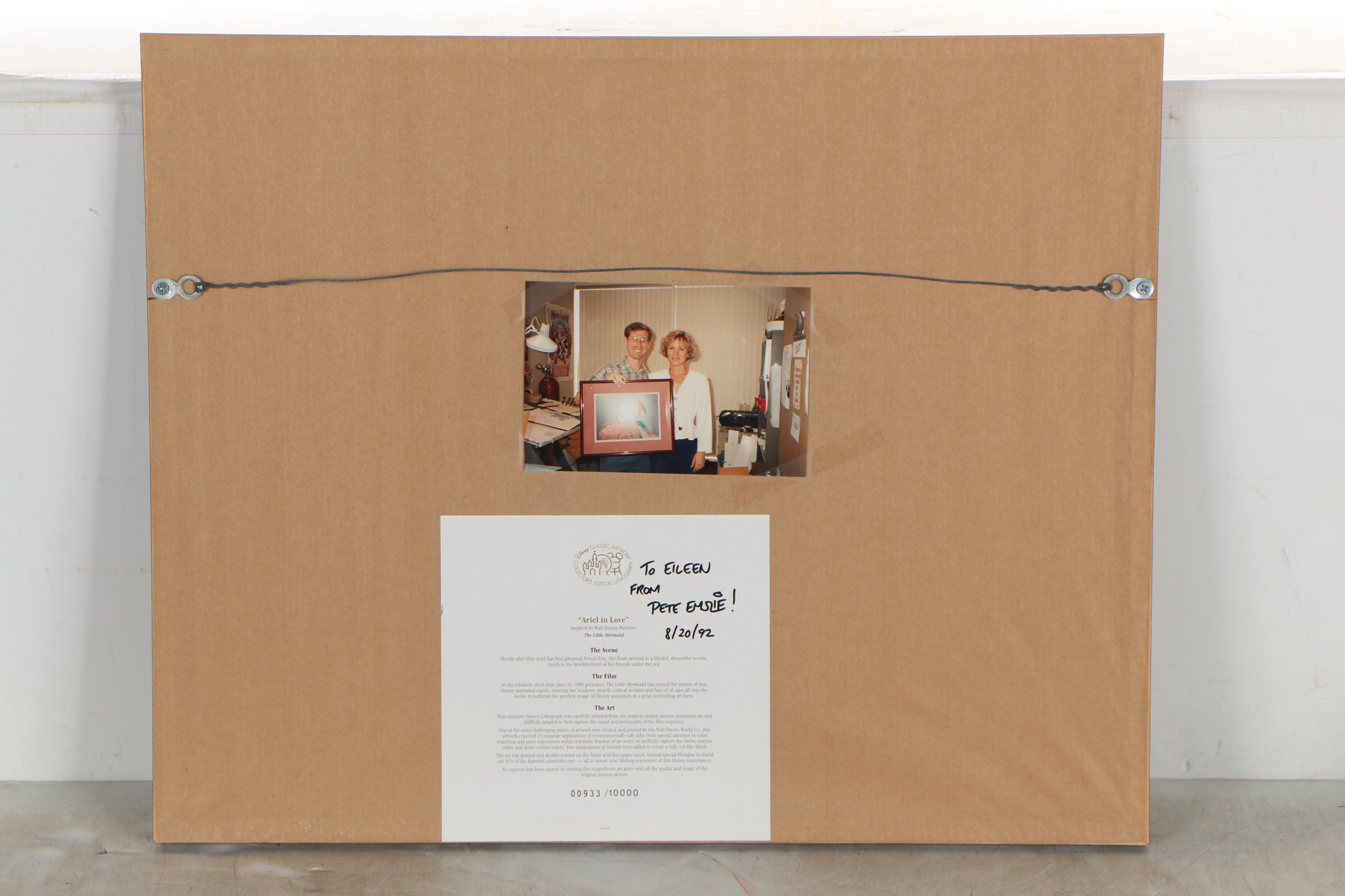 Disney Classic Artwork Collector's Edition Offset Lithograph "Ariel in Love"