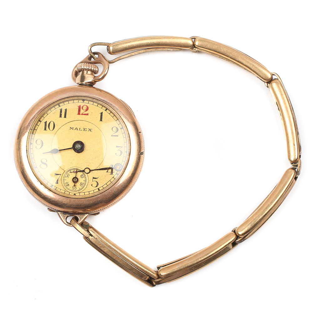 Malex Silver Plated Top Wind Watch