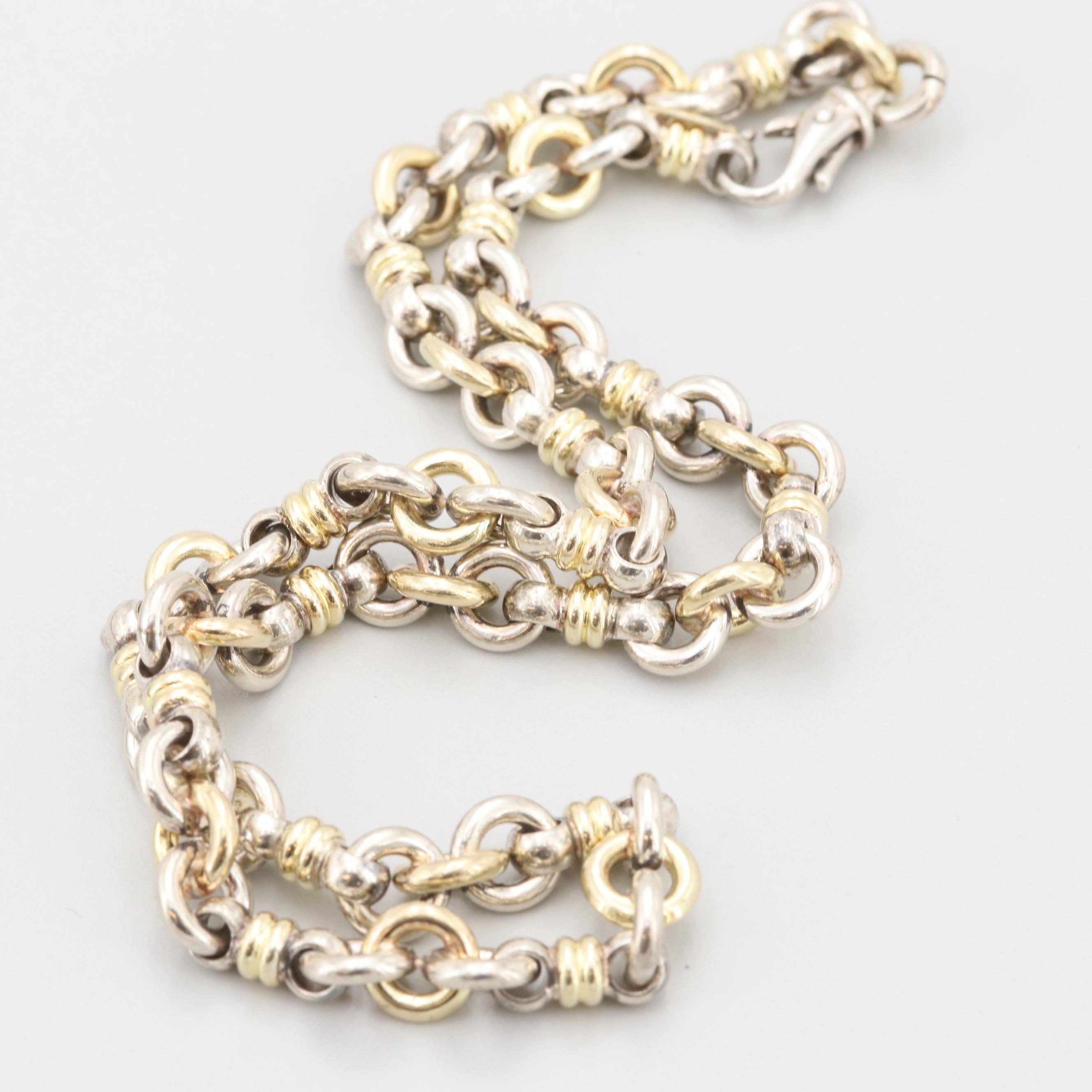 Christofle 18K Yellow Gold and Sterling Silver Necklace