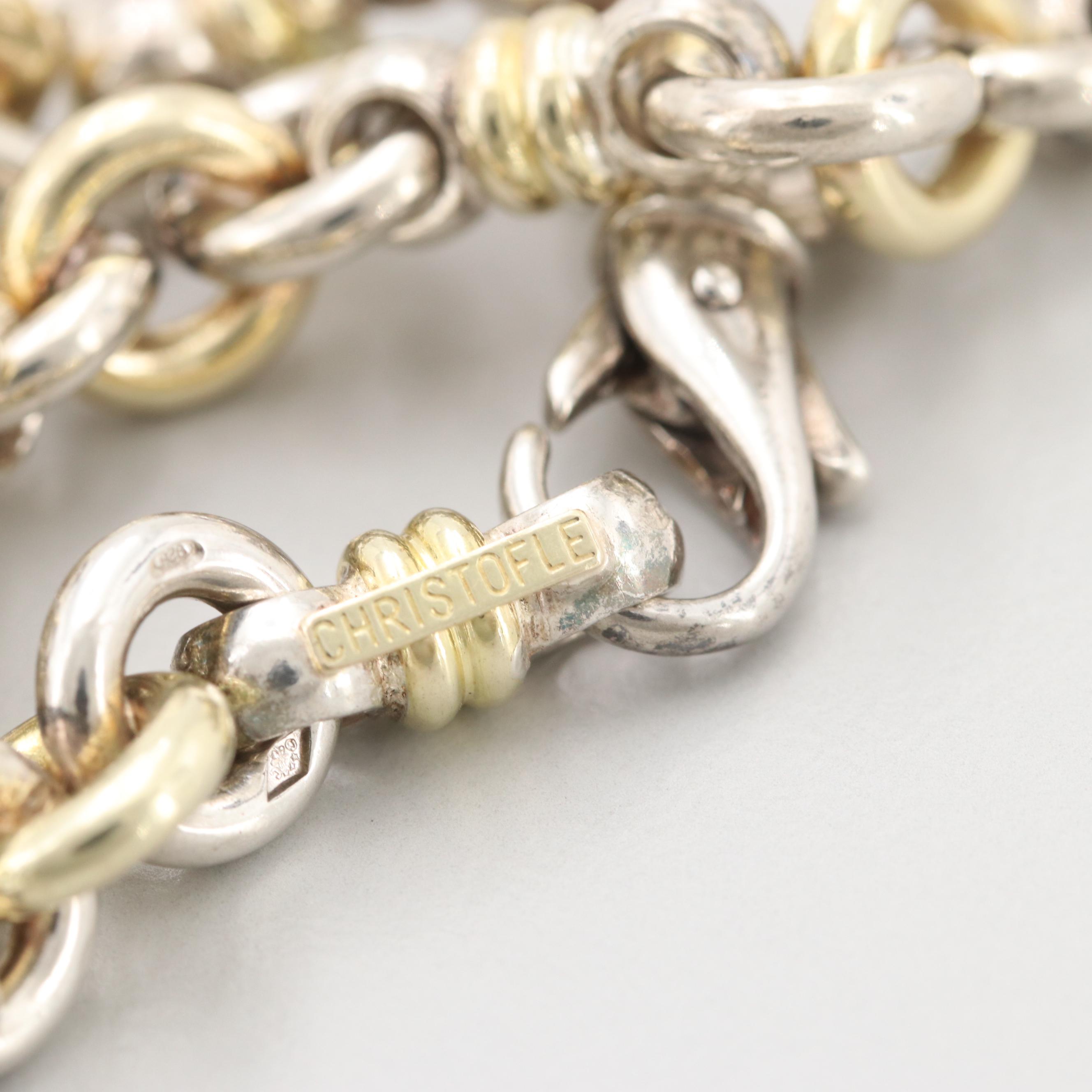 Christofle 18K Yellow Gold and Sterling Silver Necklace