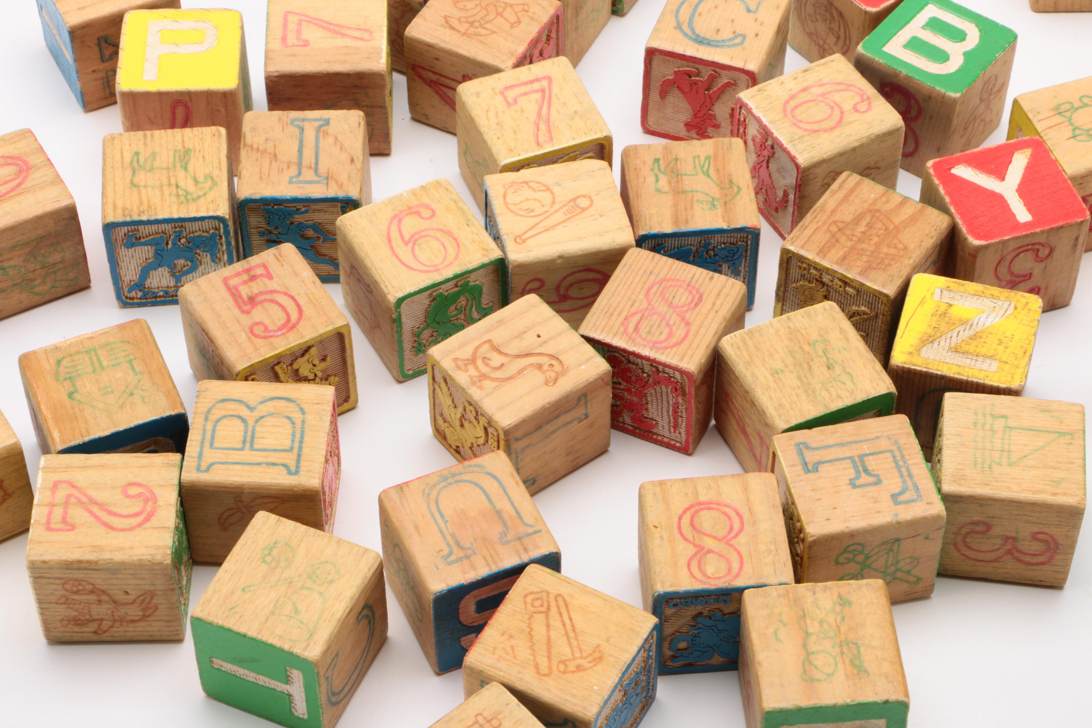 Wooden Disney Alphabet Blocks