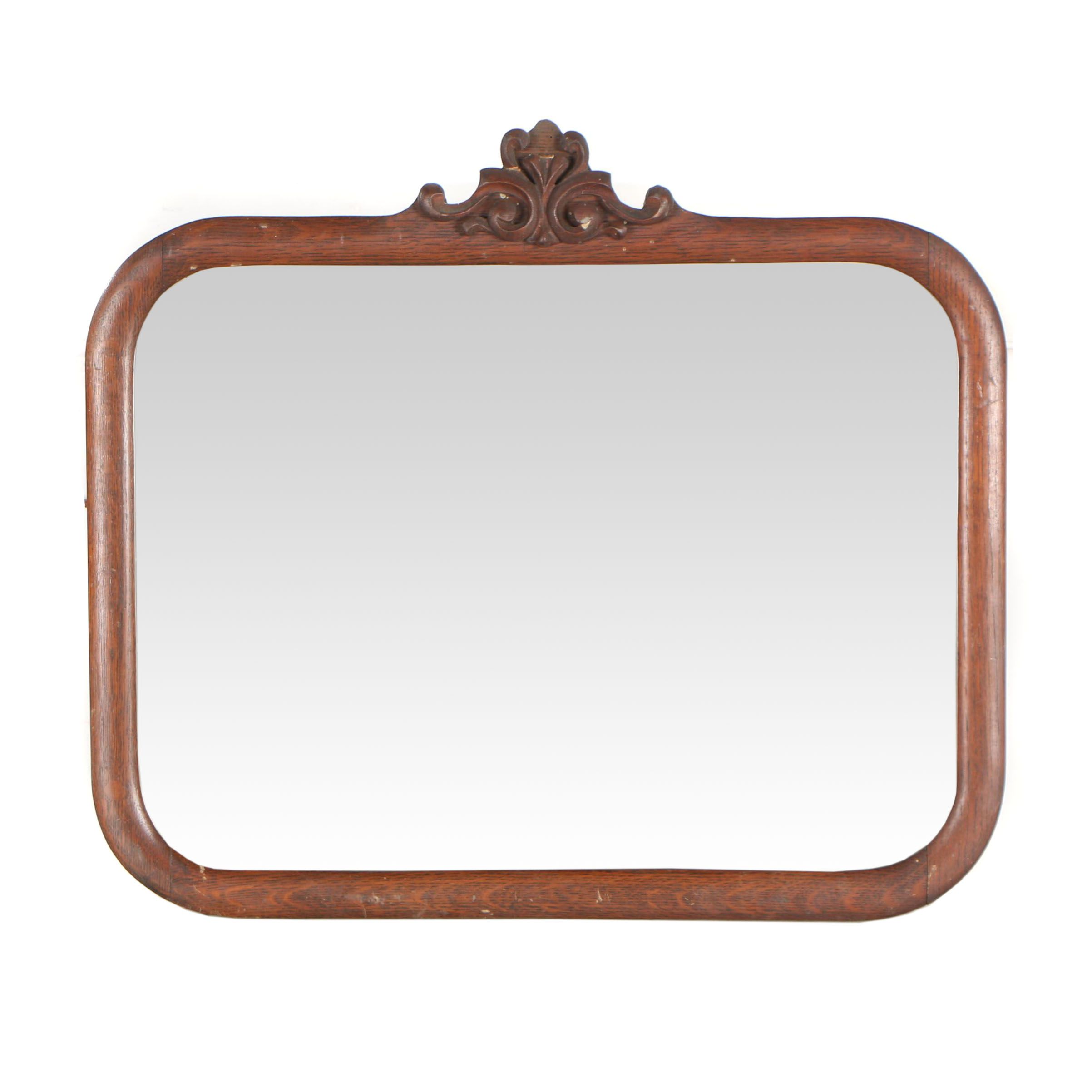 Late Victorian Style Oak Framed Dresser Mirror, 20th Century