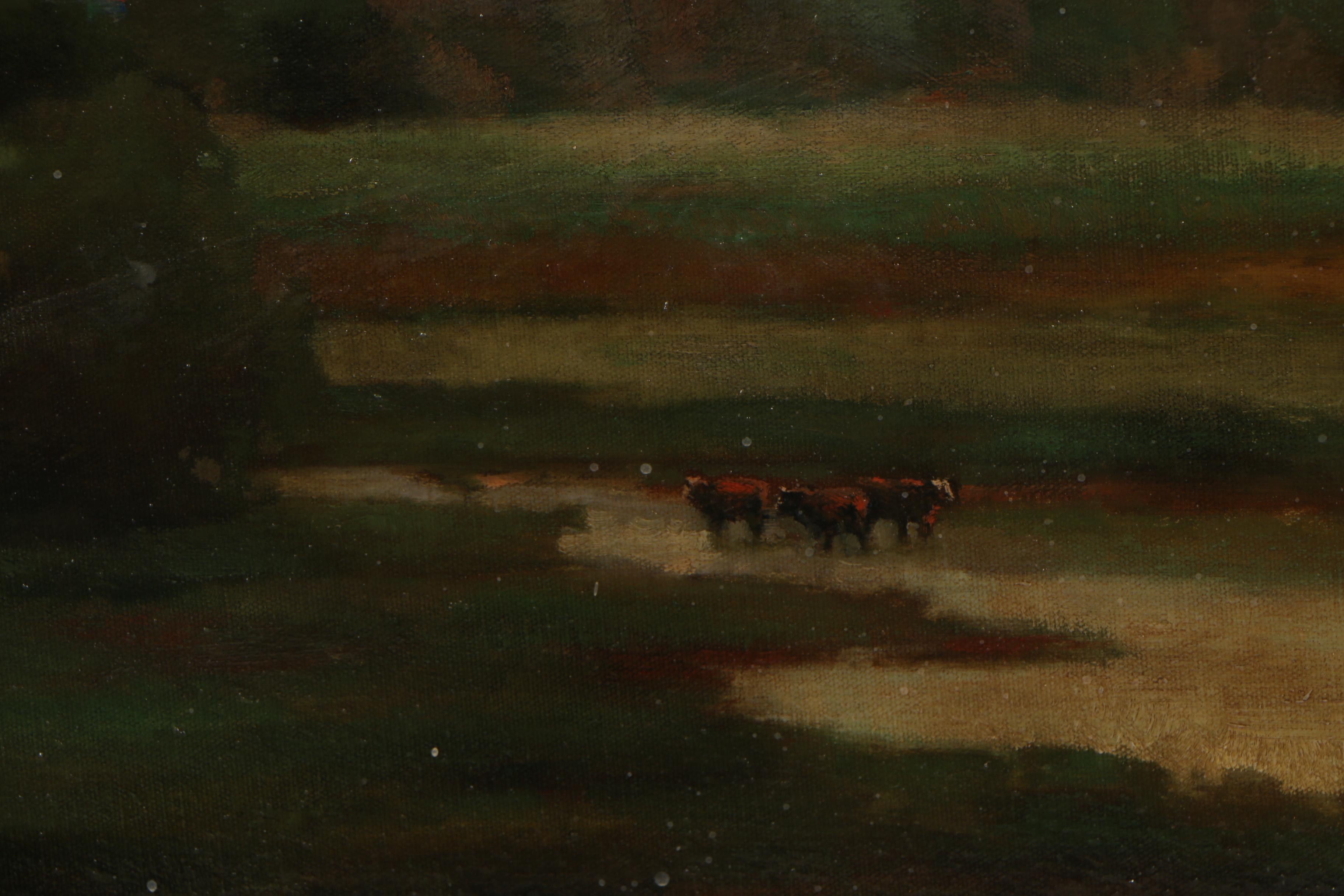 R. Wilson Oil Painting of Pastoral Landscape