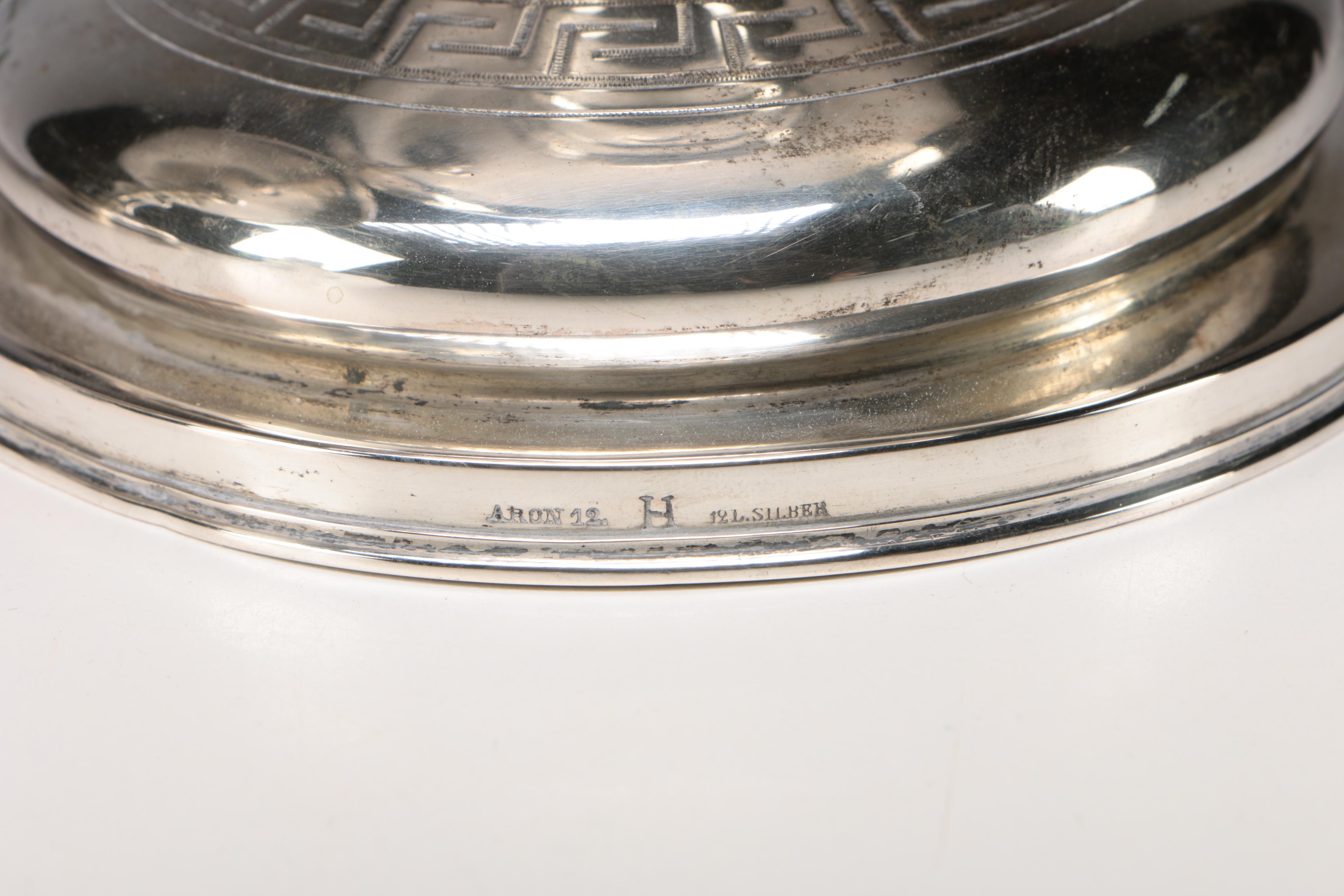 Pair of D. Aron of Königsberg, Germany Twelve Lot Silver Compotes, 1850-1913