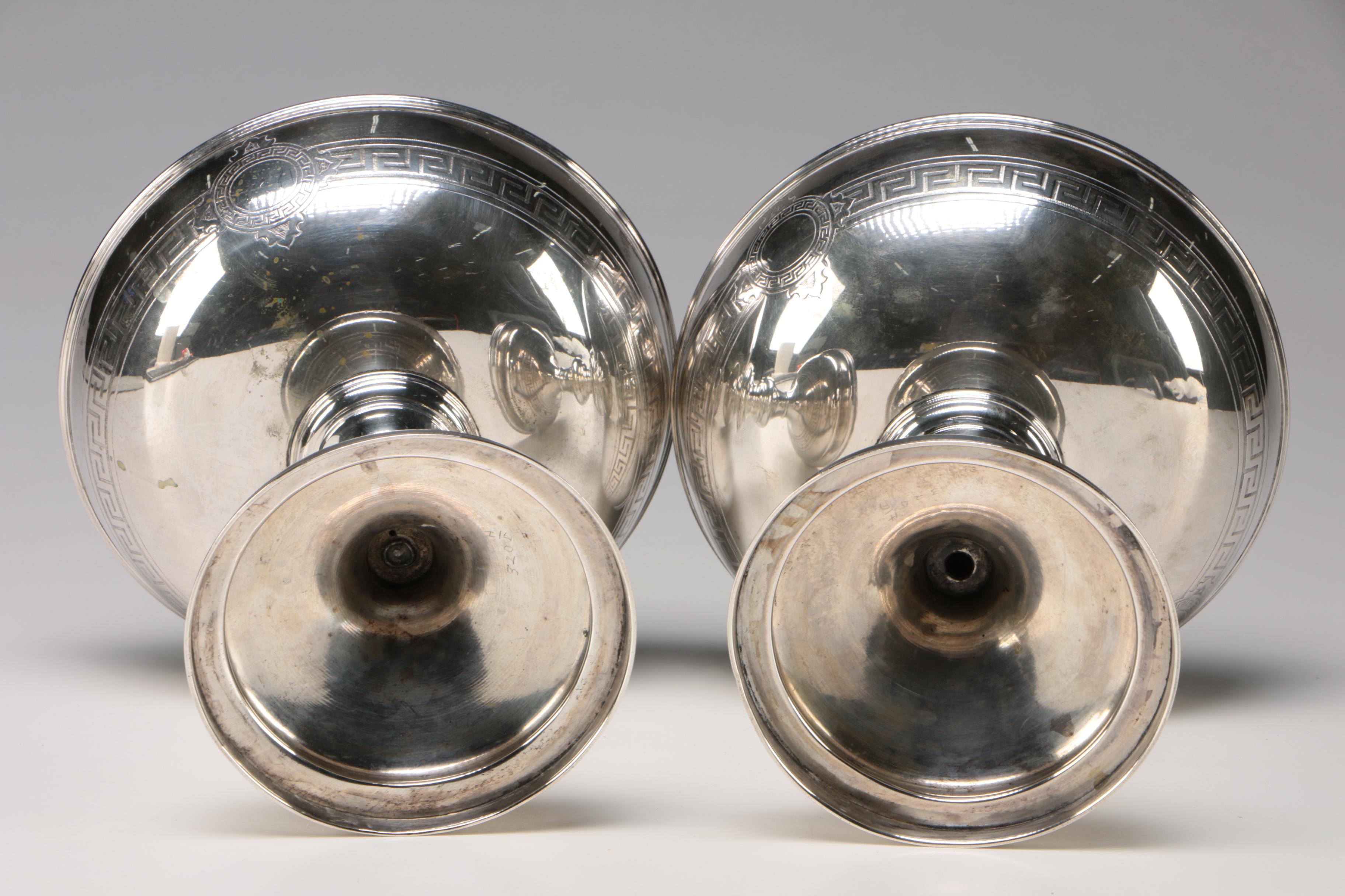 Pair of D. Aron of Königsberg, Germany Twelve Lot Silver Compotes, 1850-1913